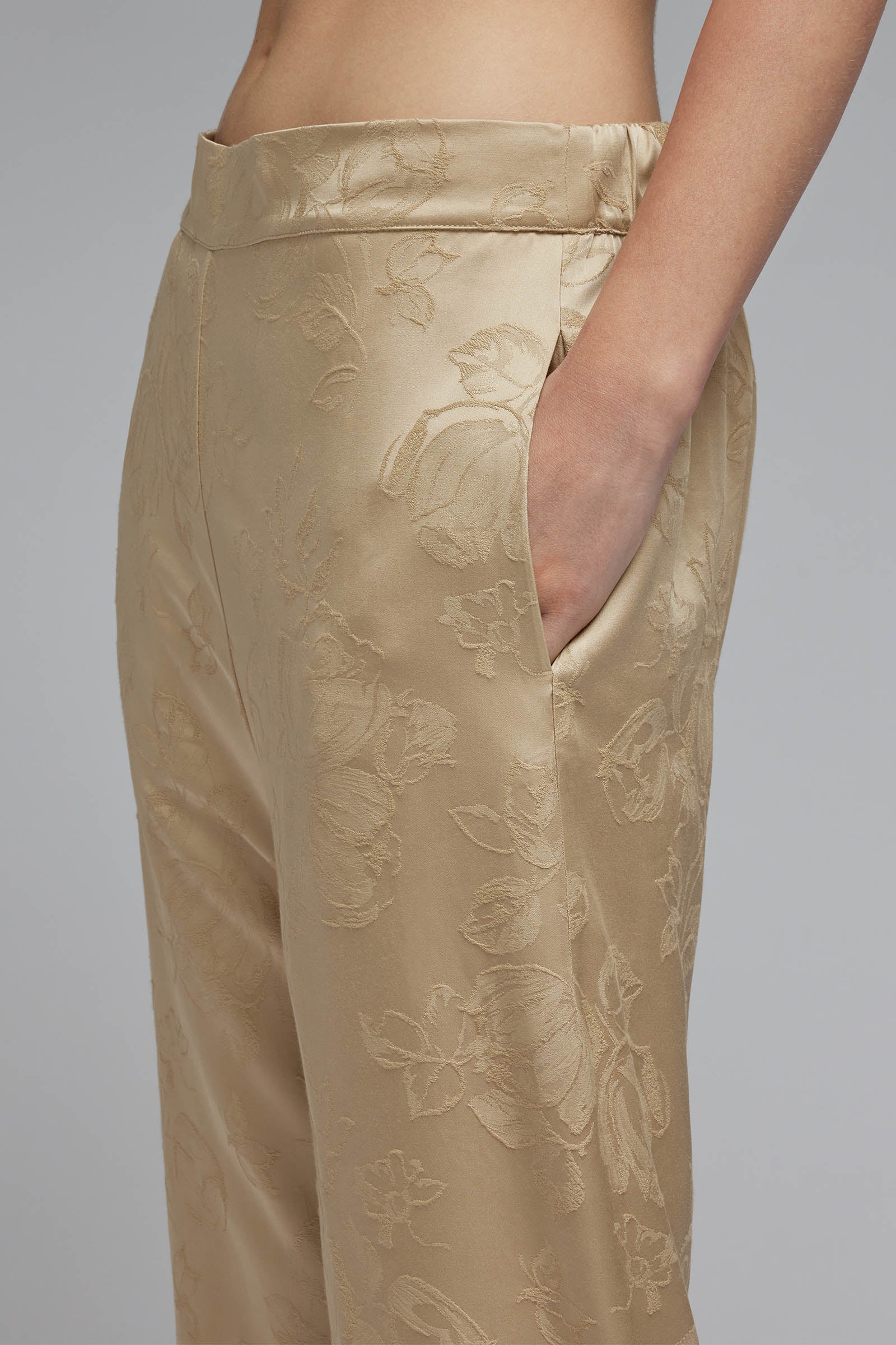 viscose jacquard trousers