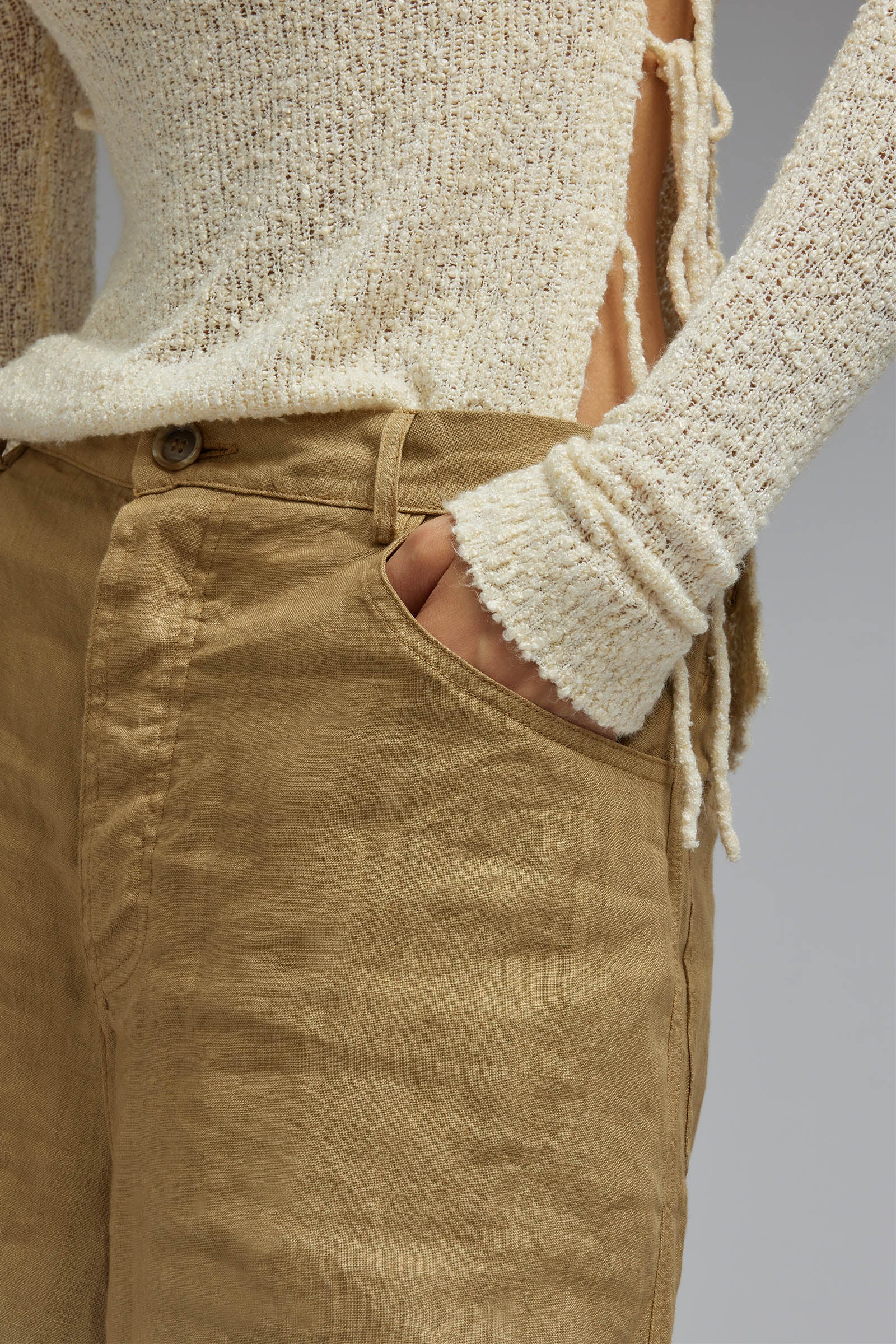 SHADED LINEN BERMUDA SHORTS