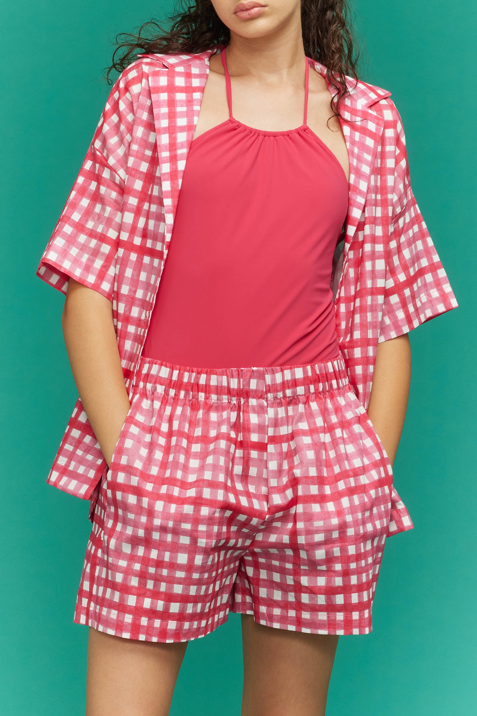 CAMICIA MANICA CORTA STAMPA CHECK