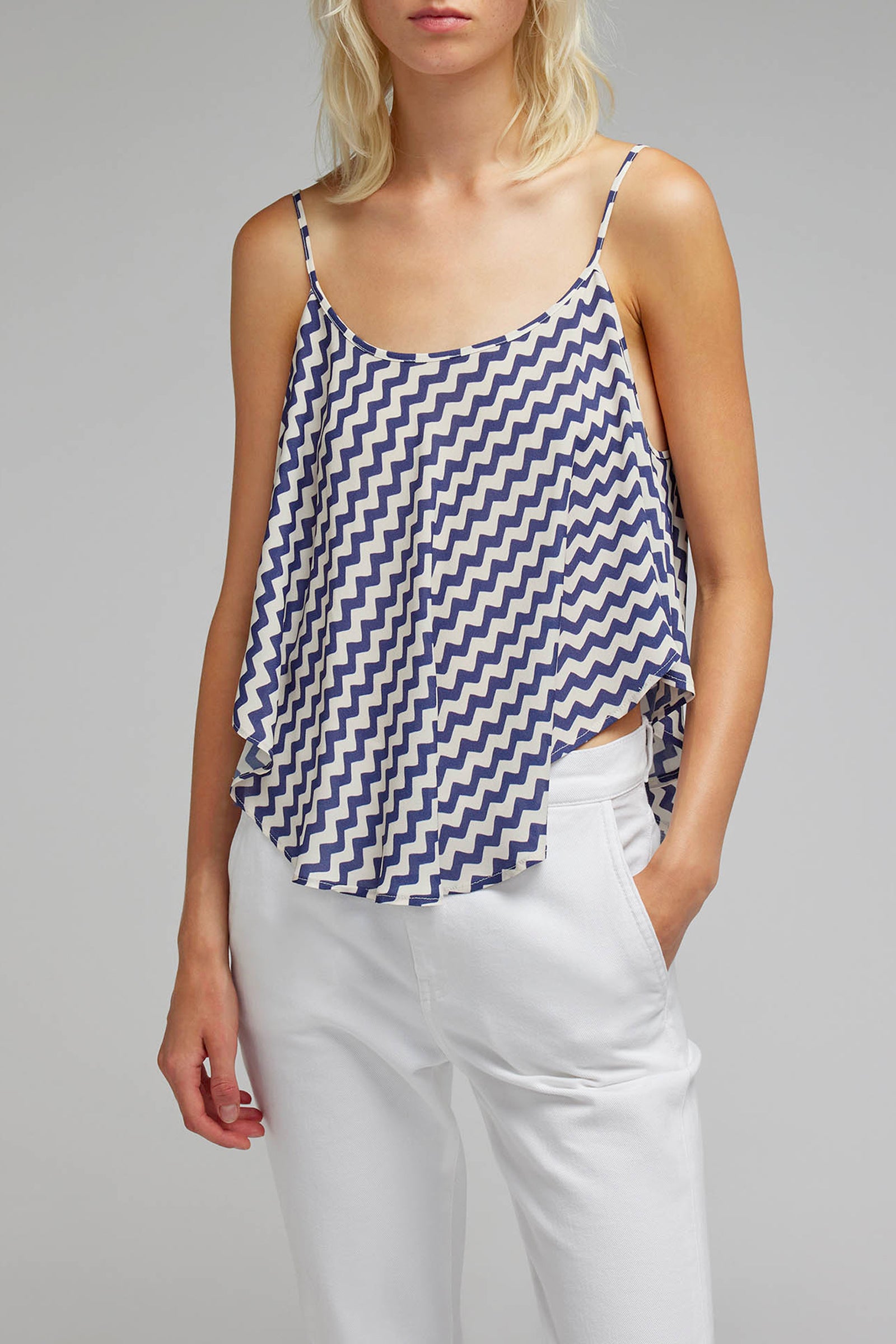 printed crepe de chine top