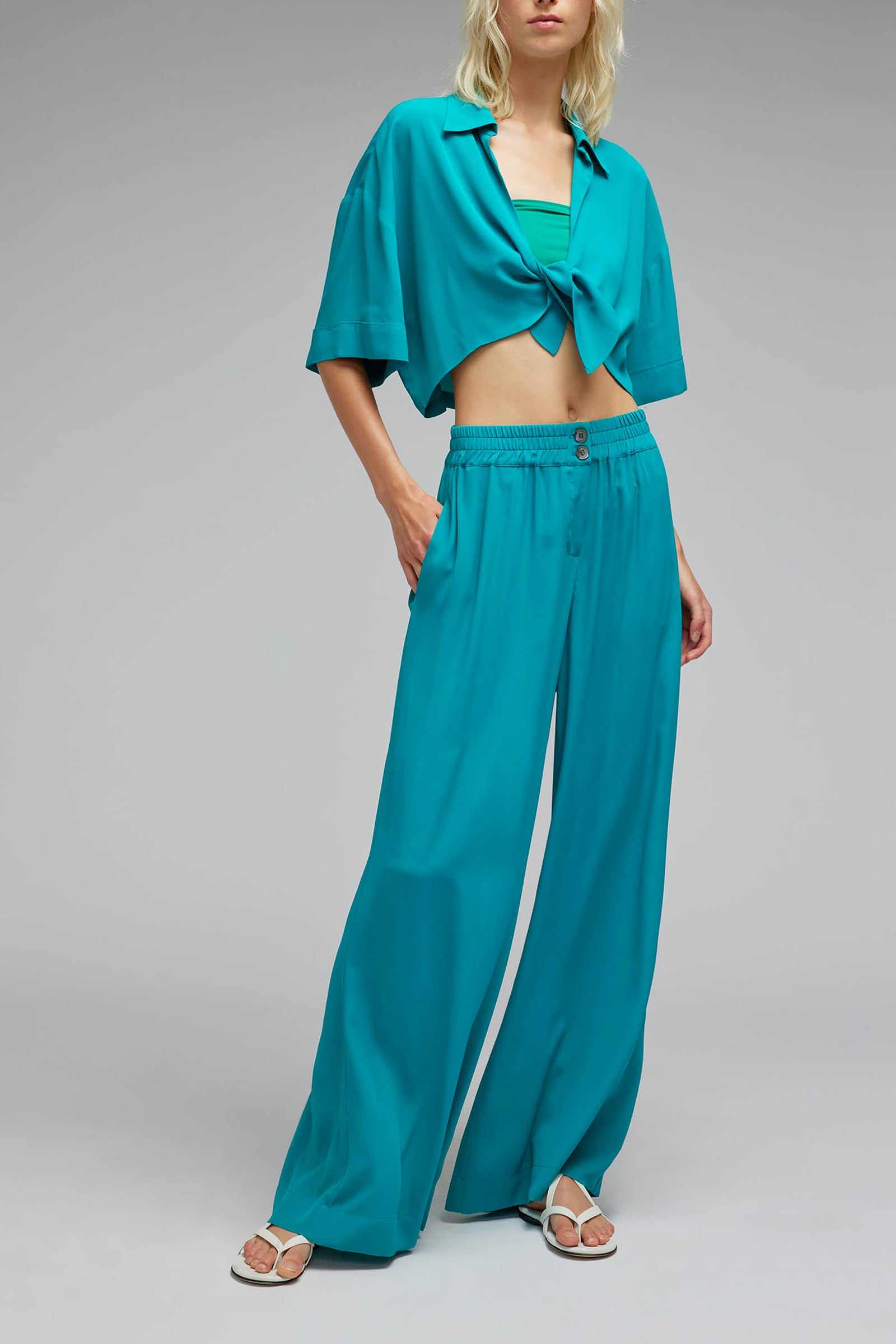 CAMICIA CON NODO IN CREPE DE CHINE