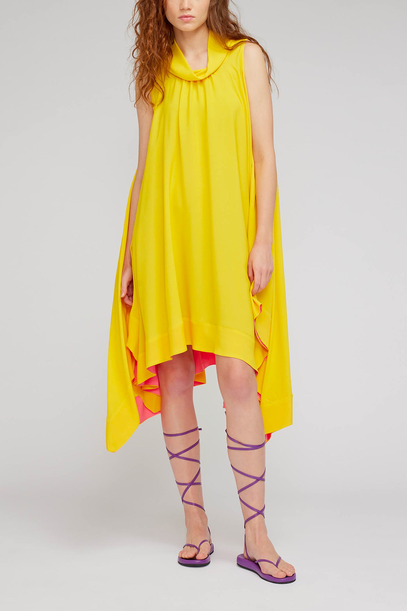abito crepe de chine ampio