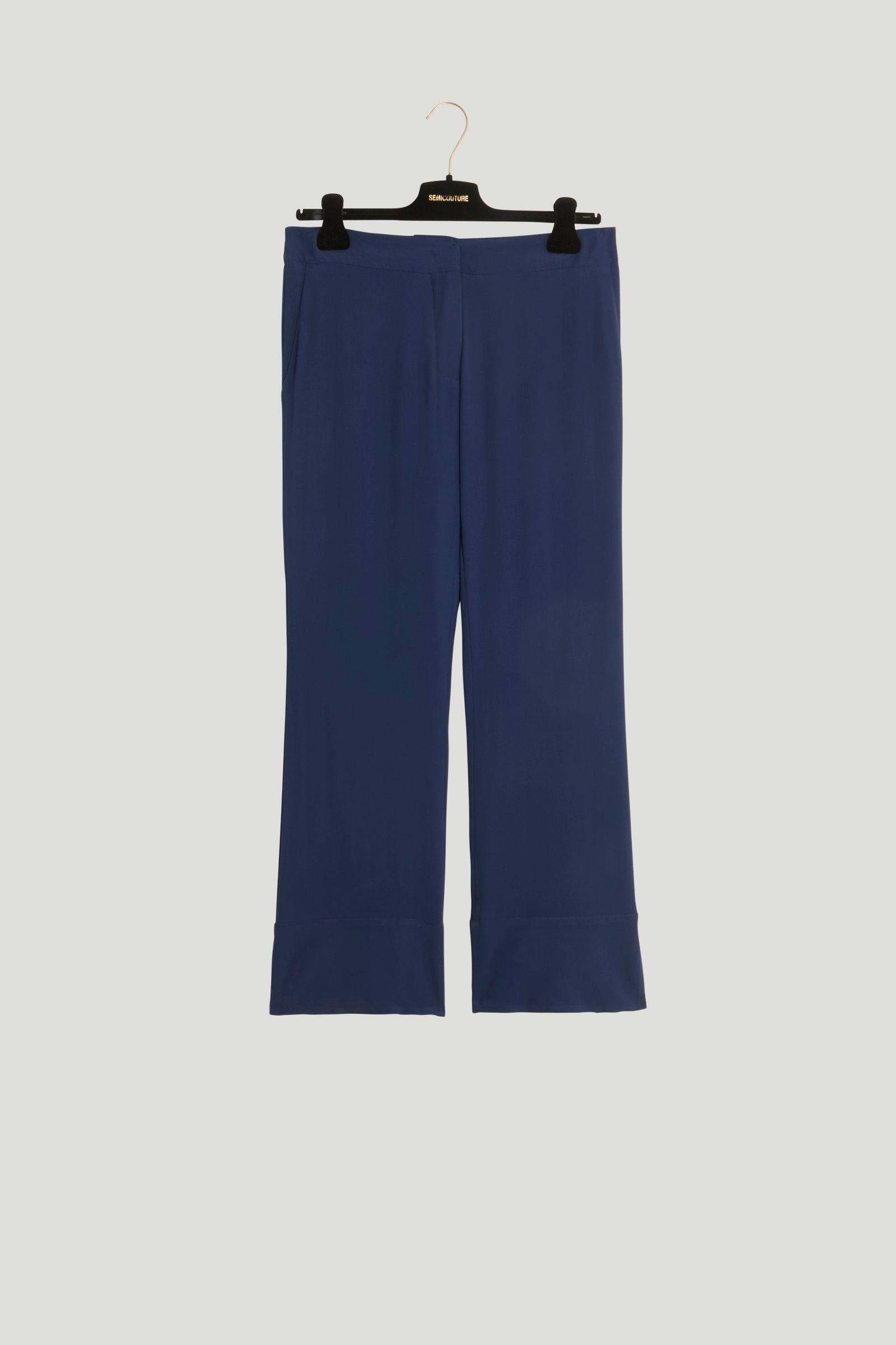crepe de chine flared trousers