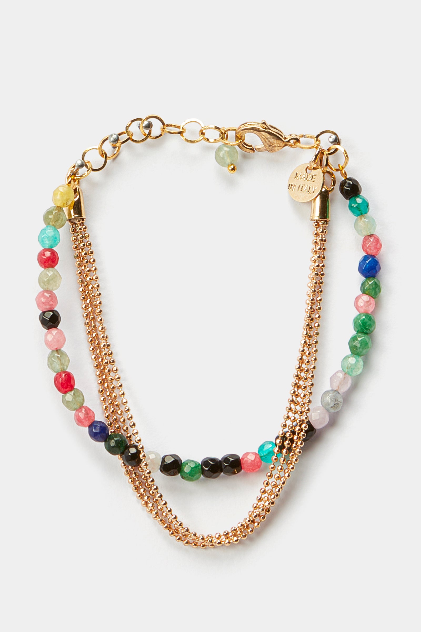 BRACELET WITH STONES AND CHAINS