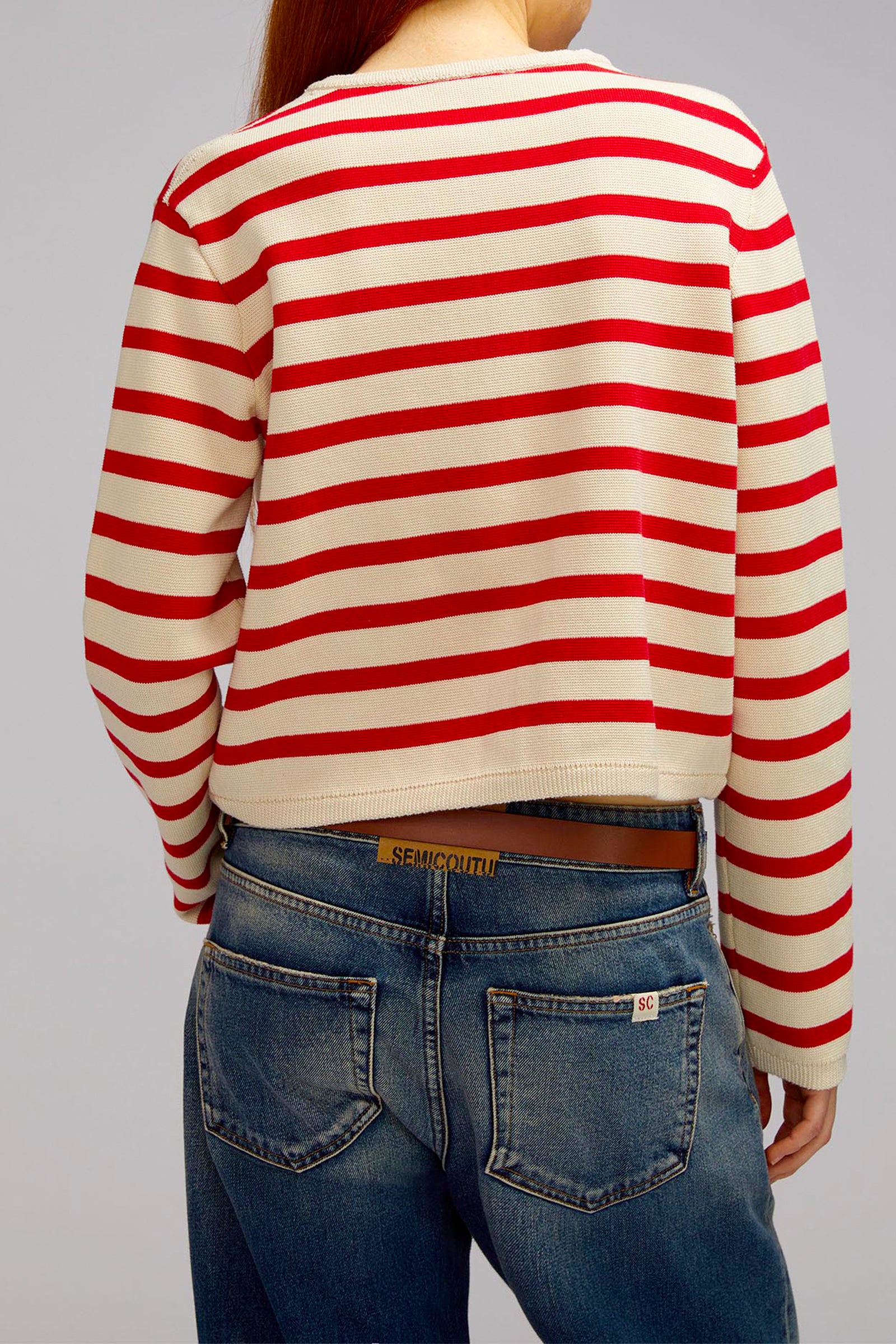 bicolor striped cardigan