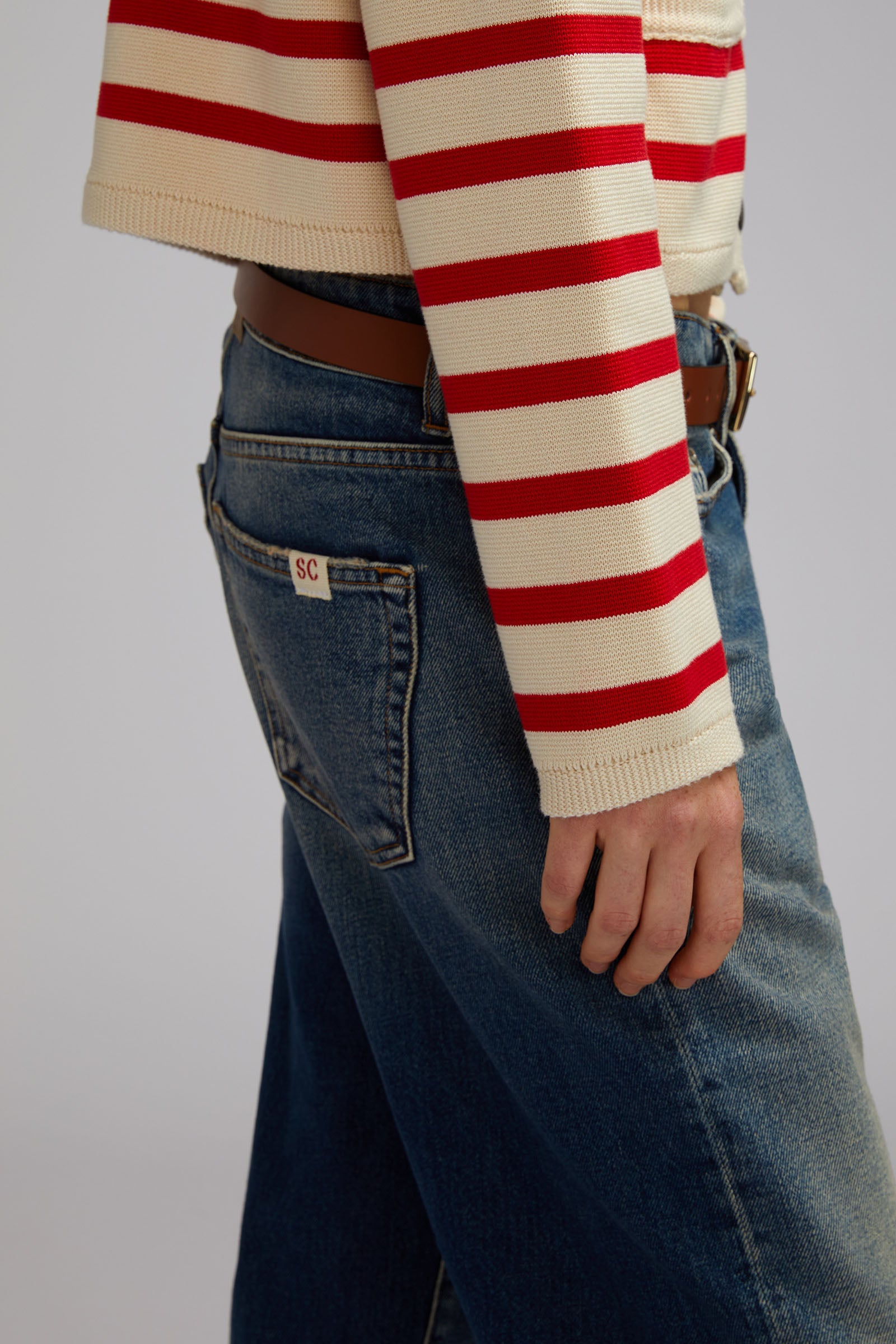 bicolor striped cardigan