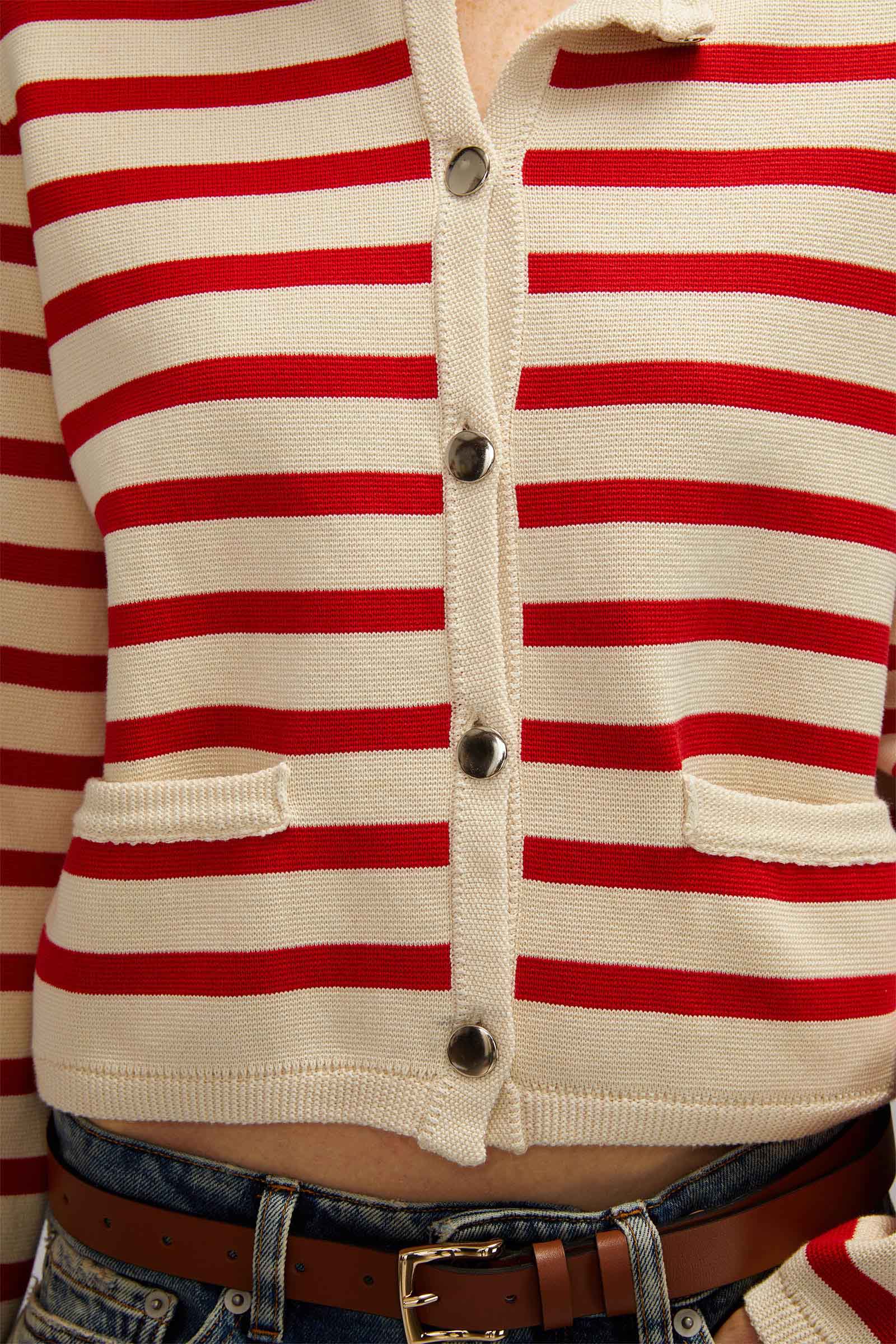 bicolor striped cardigan