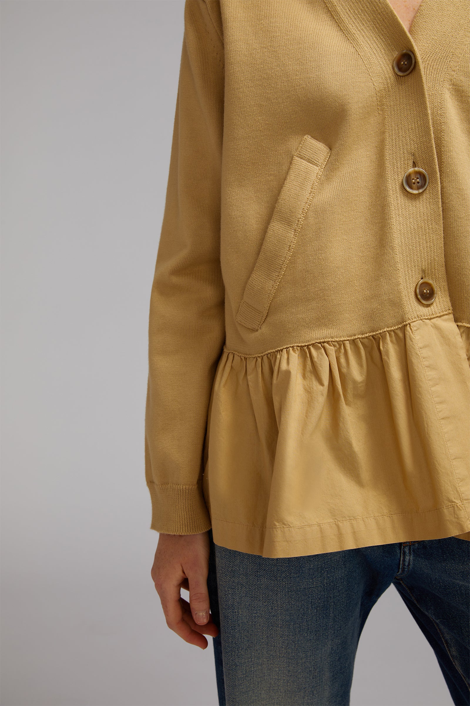 cardigan cotone+popeline