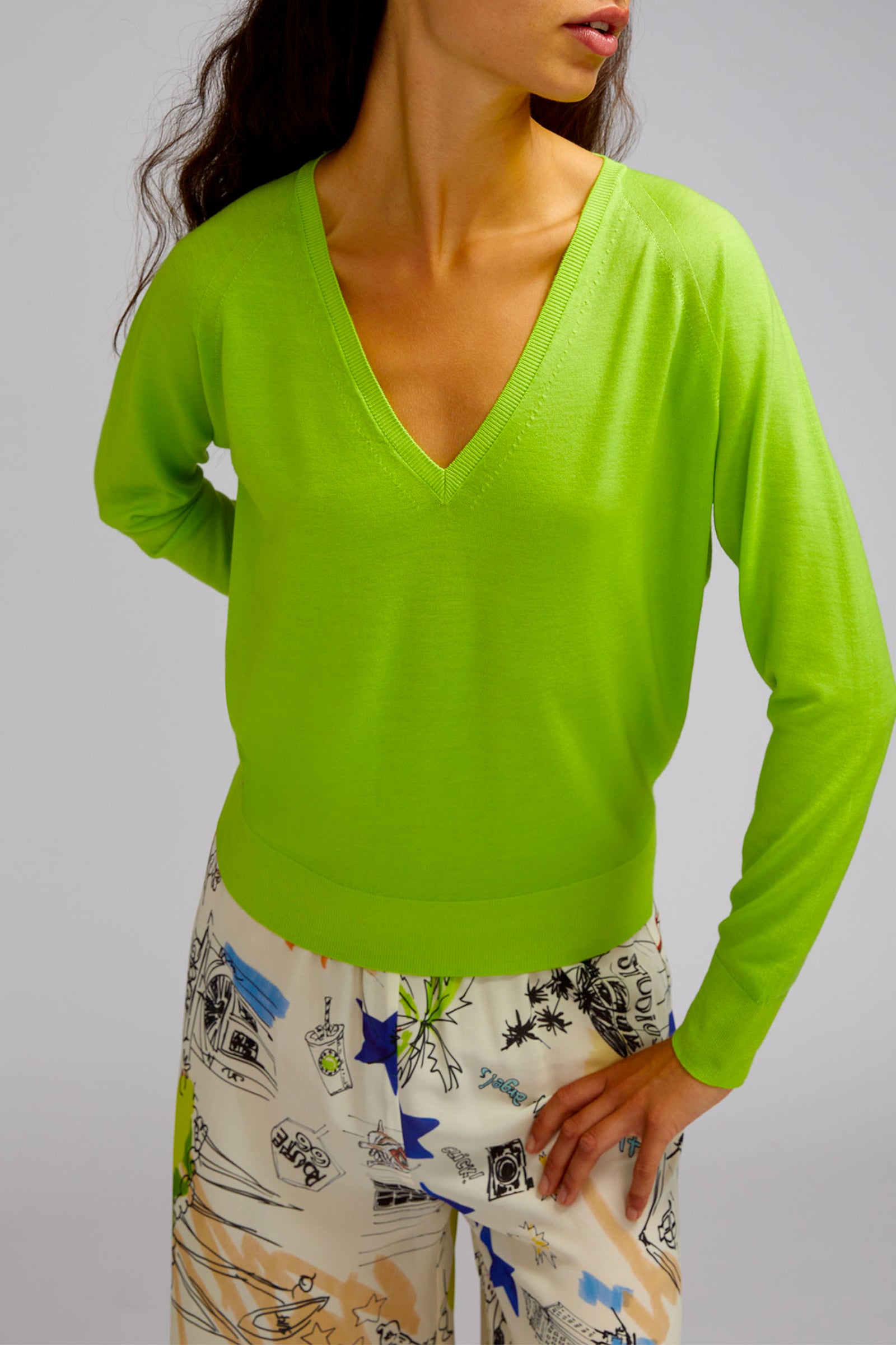 wool V-neck sweater