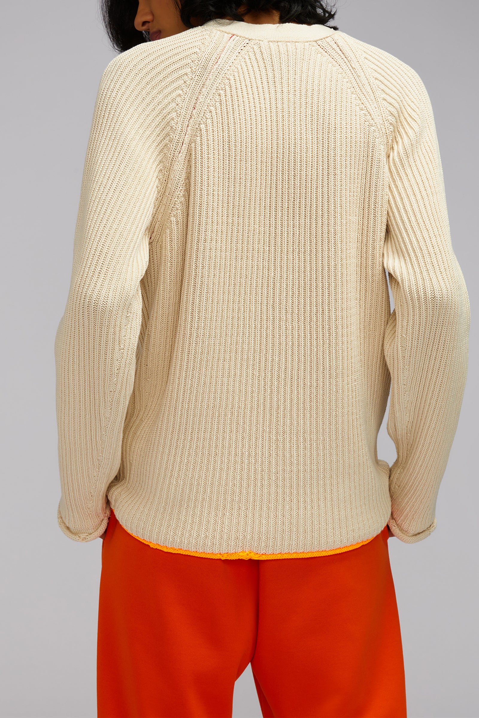 cotton rib sweater bow