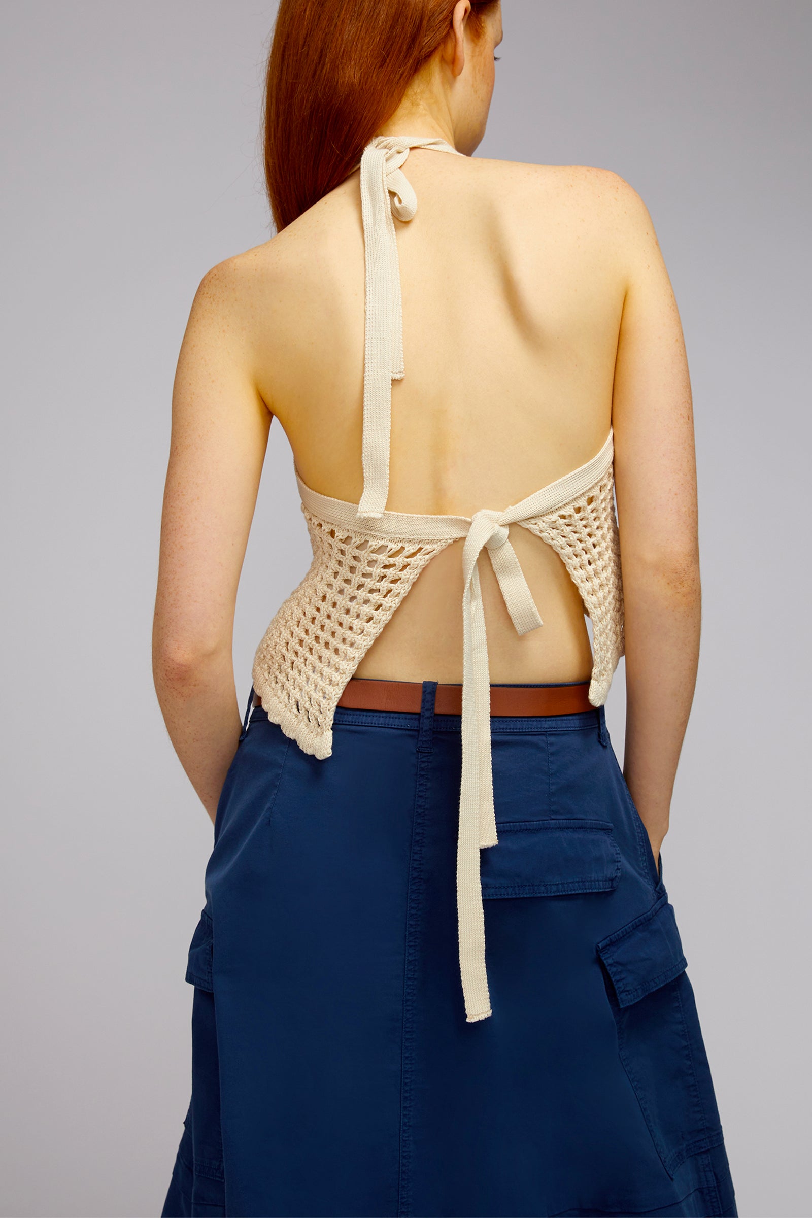COTTON SHORT TOP IN CROCHET STITCH