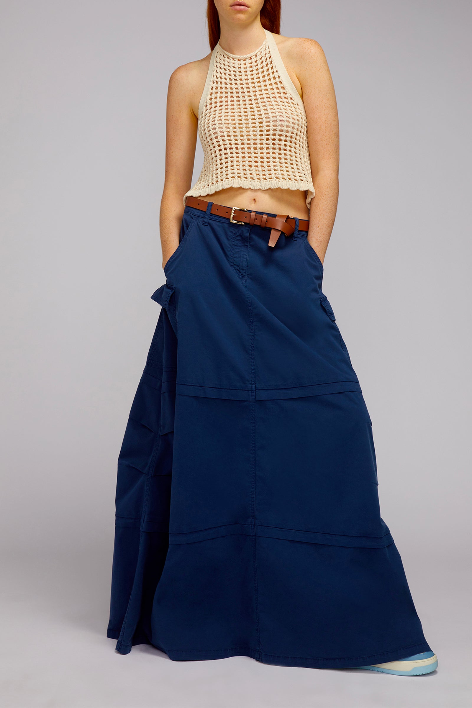 COTTON SHORT TOP IN CROCHET STITCH