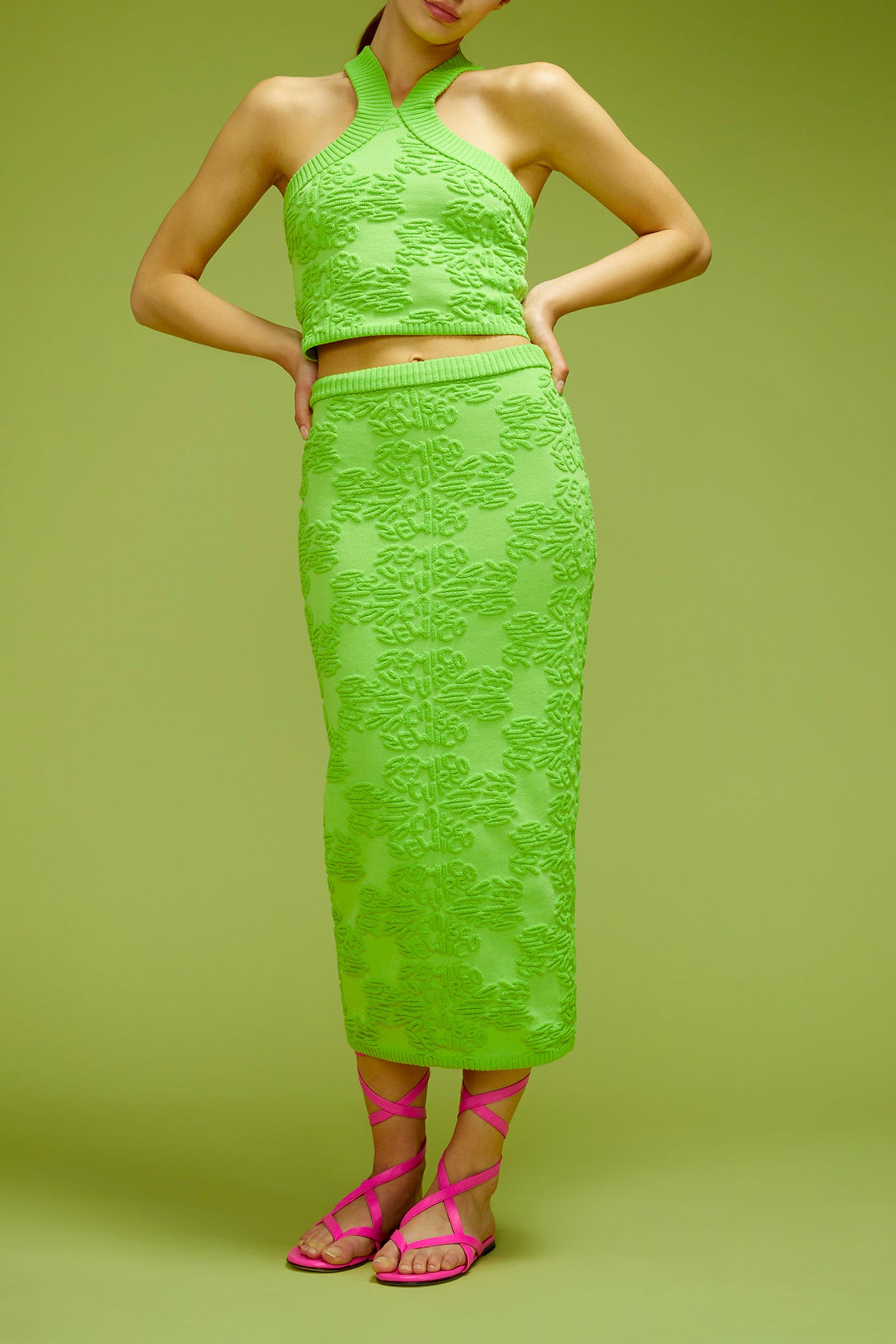 jacquard logo cotton top