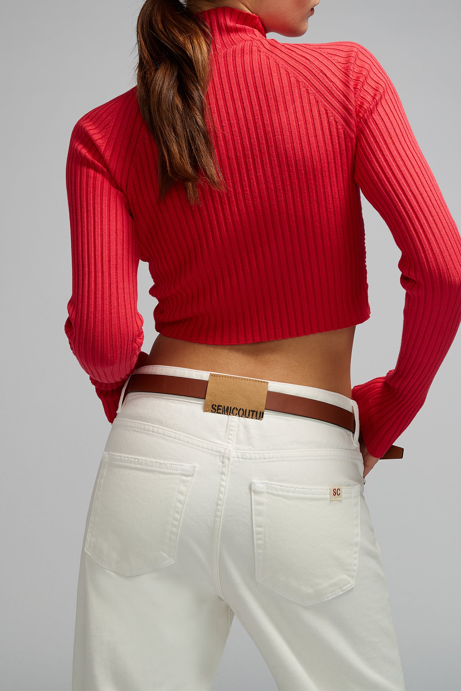 crop ribbed viscose sweater