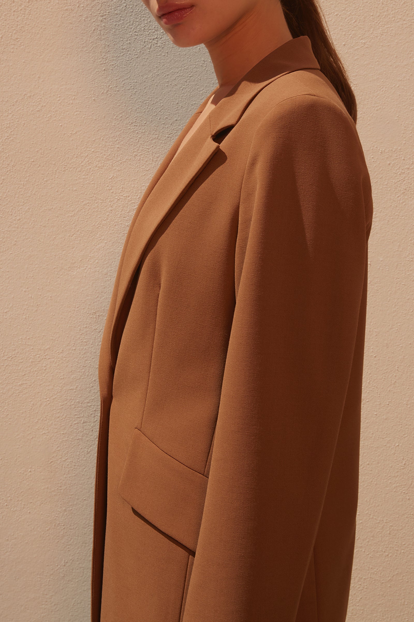 poly viscose single-breasted jacket