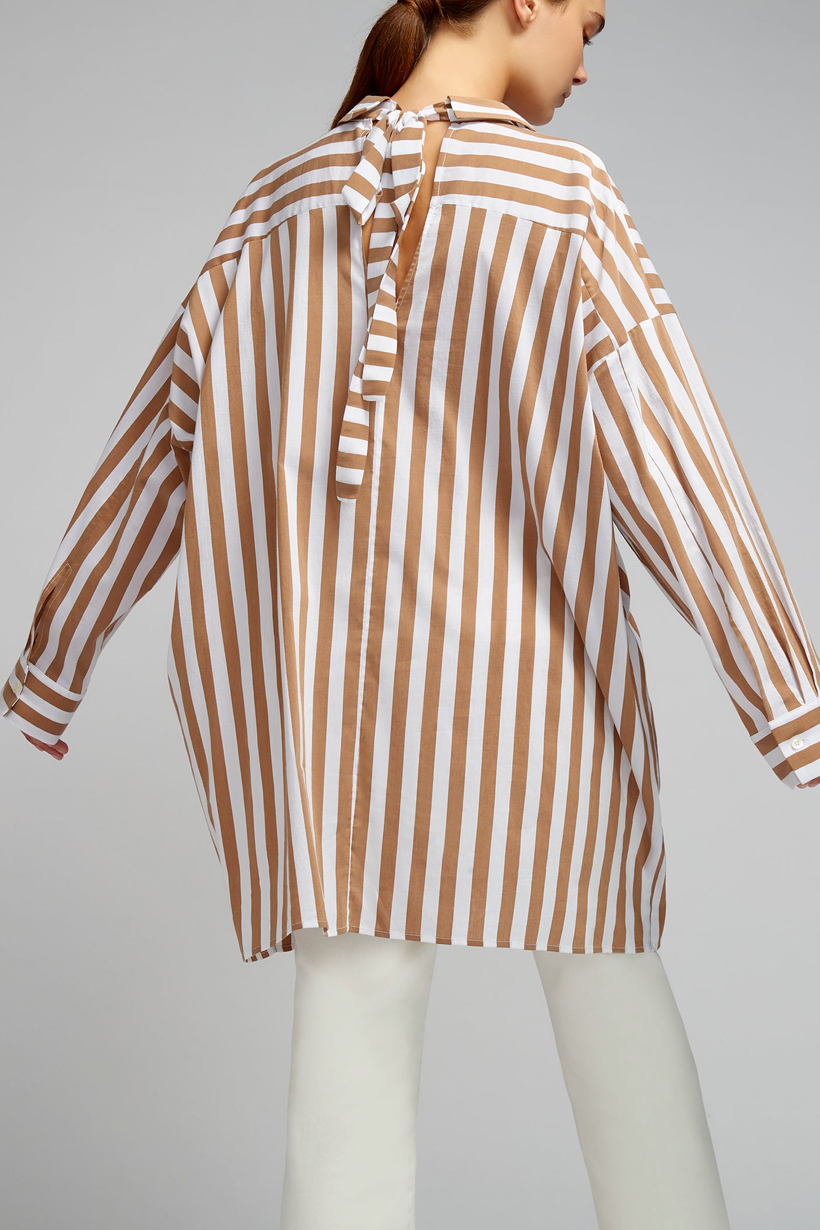 striped cotton long shirt