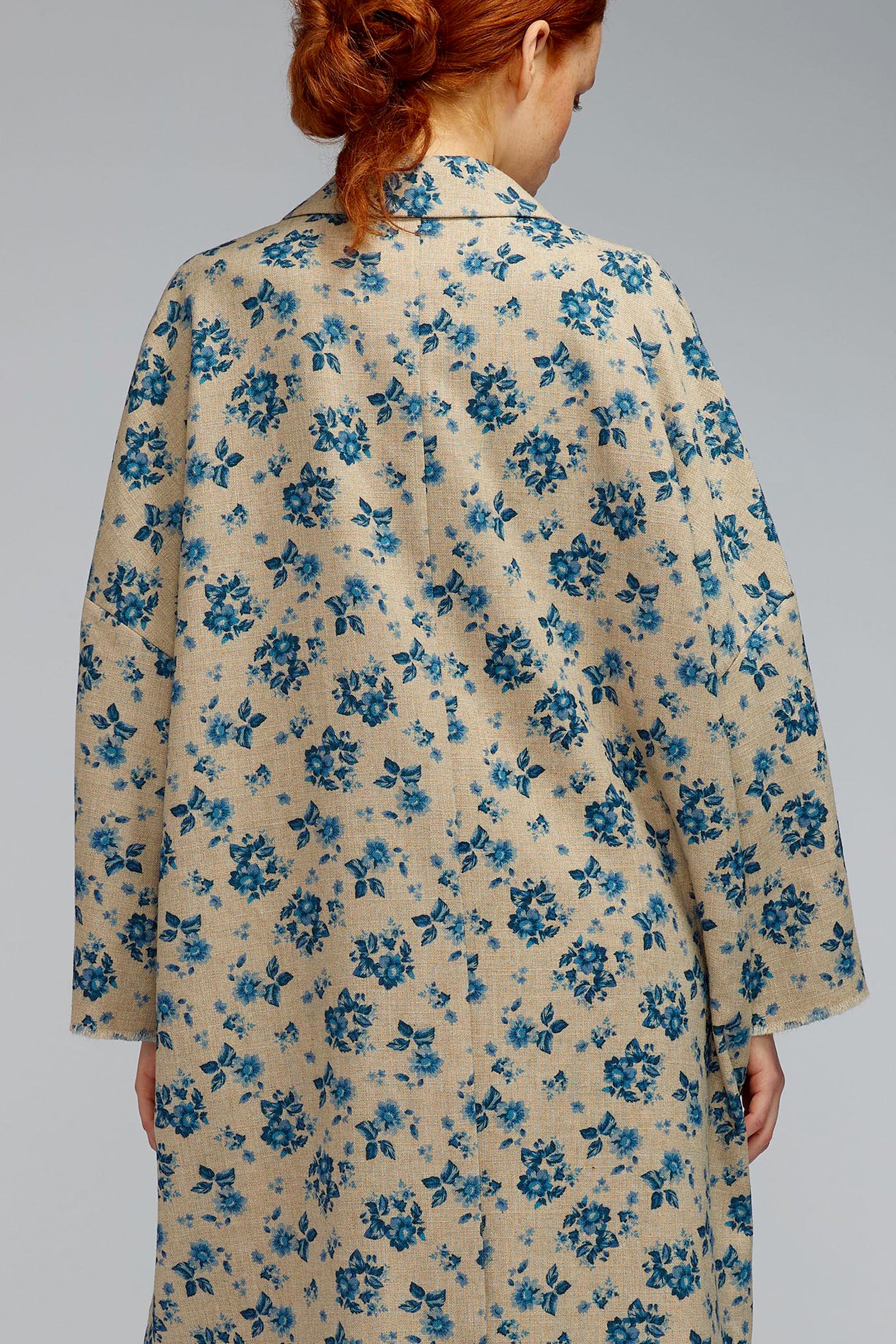 cappotto in tela stampata fiore