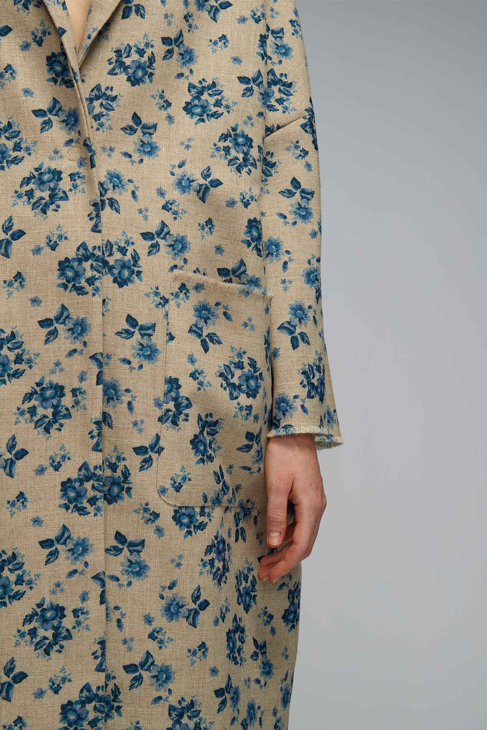cappotto in tela stampata fiore