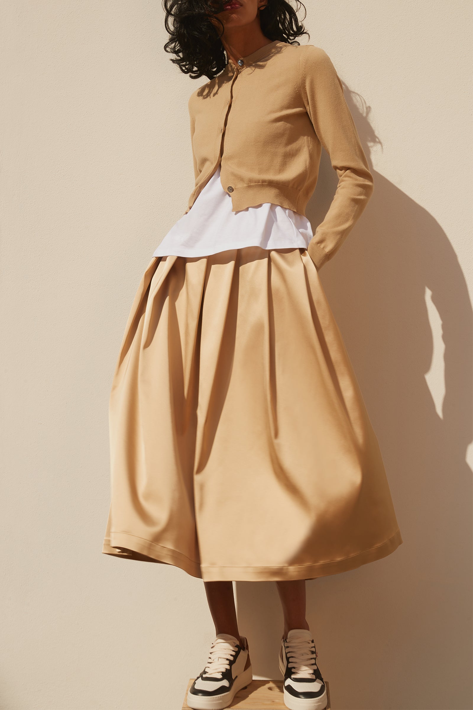 duchesse pleated skirt