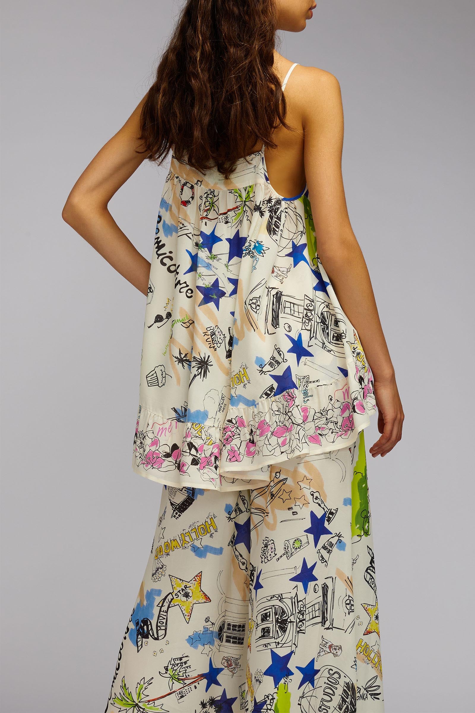 viscose georgette wide top