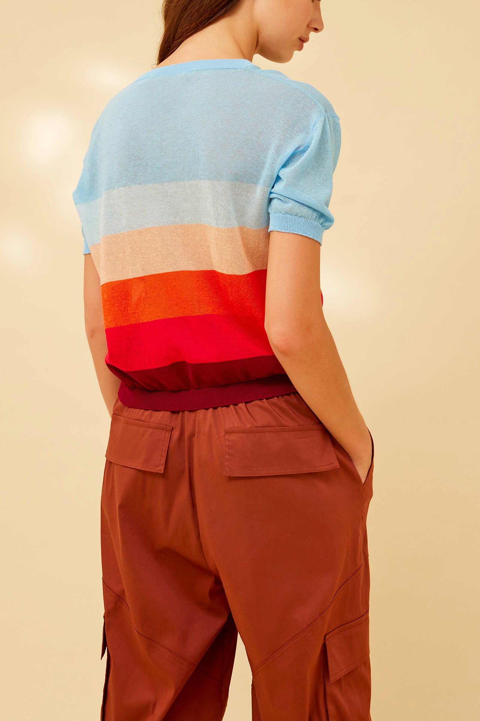 MAGLIA SCOLLO A V MULTICOLOR