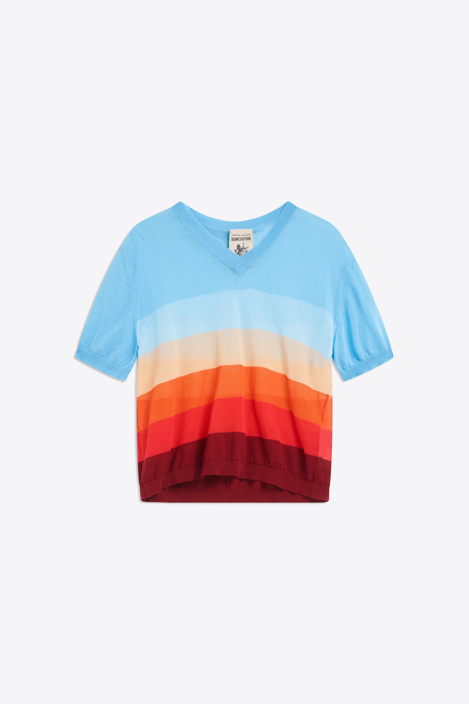 MAGLIA SCOLLO A V MULTICOLOR