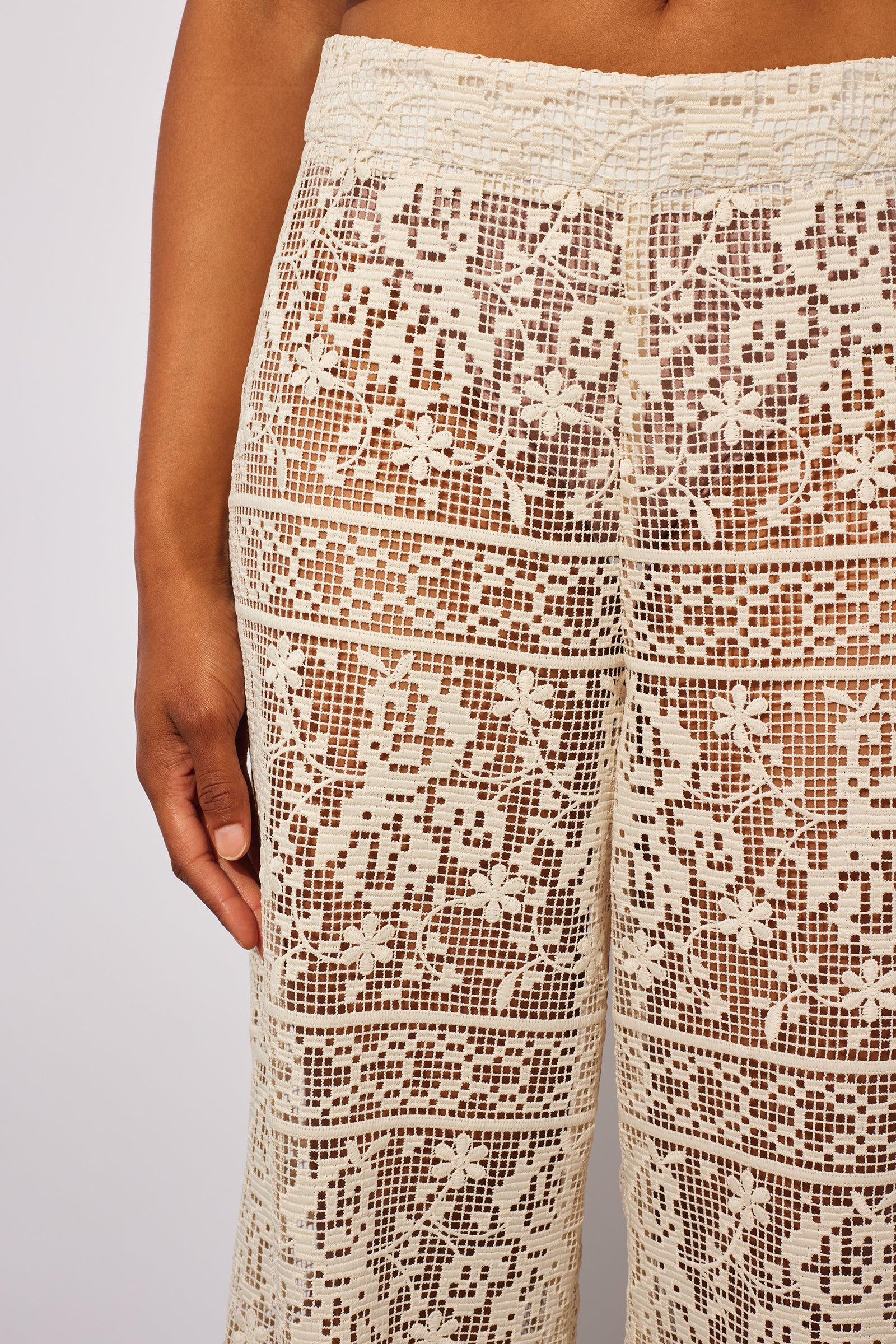 MACRAME' LACE TROUSERS