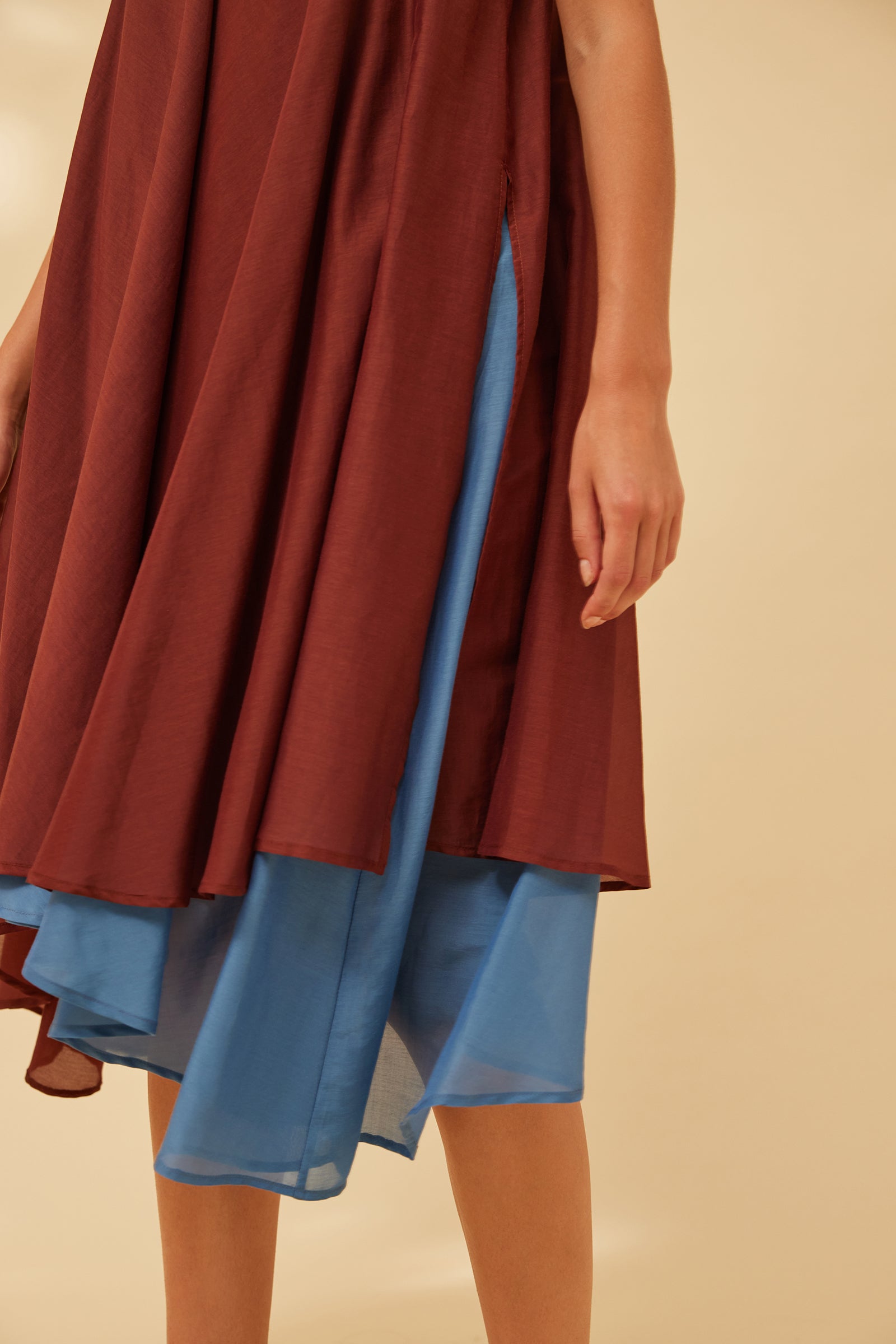 BICOLOR MUSLIN DRESS