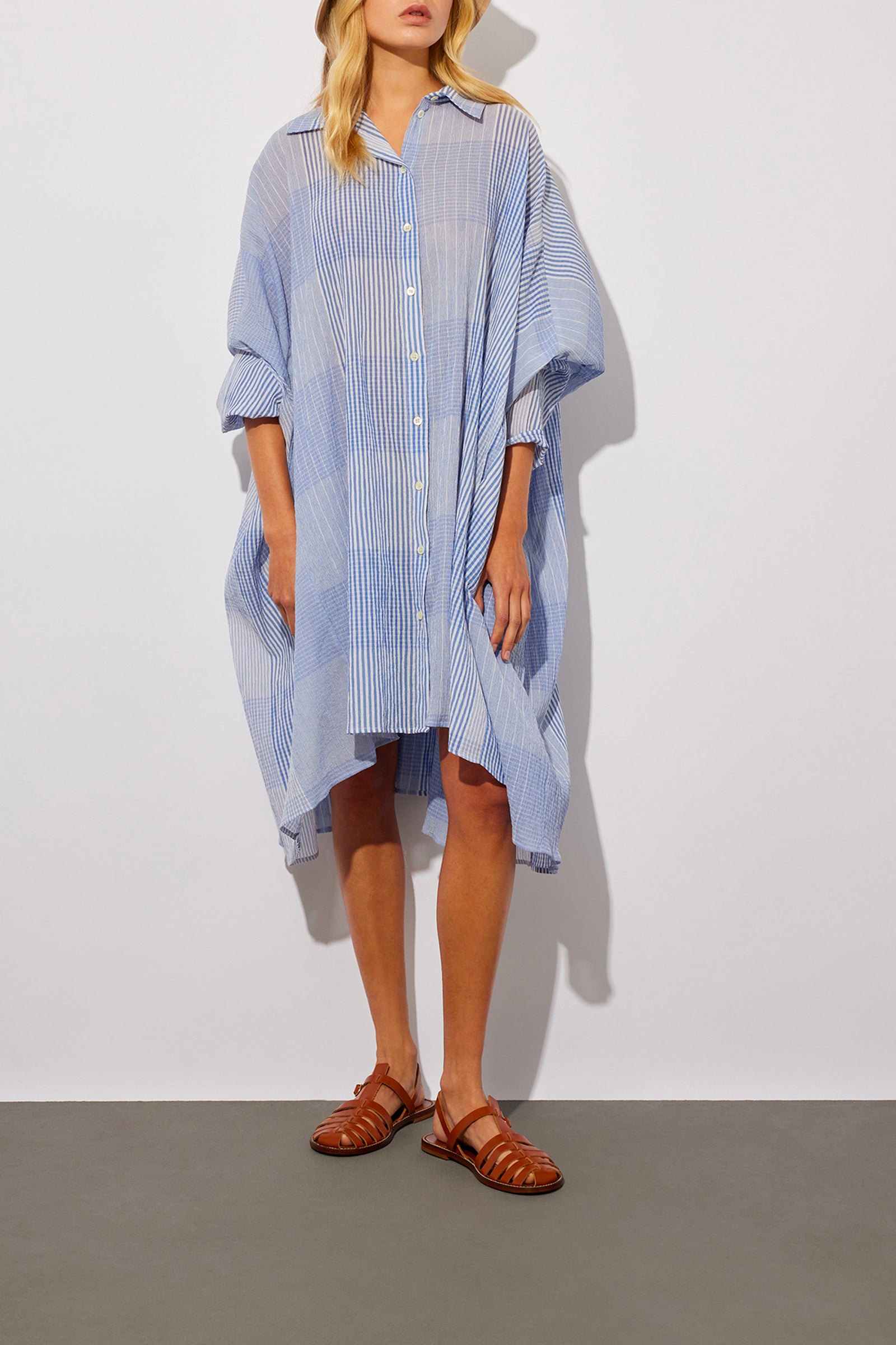 ABITO-CAMICIA IN MUSSOLA MILLE RIGHE