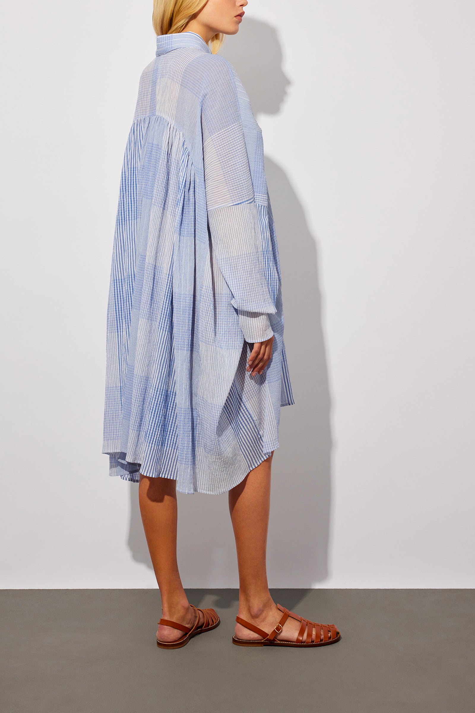 ABITO-CAMICIA IN MUSSOLA MILLE RIGHE