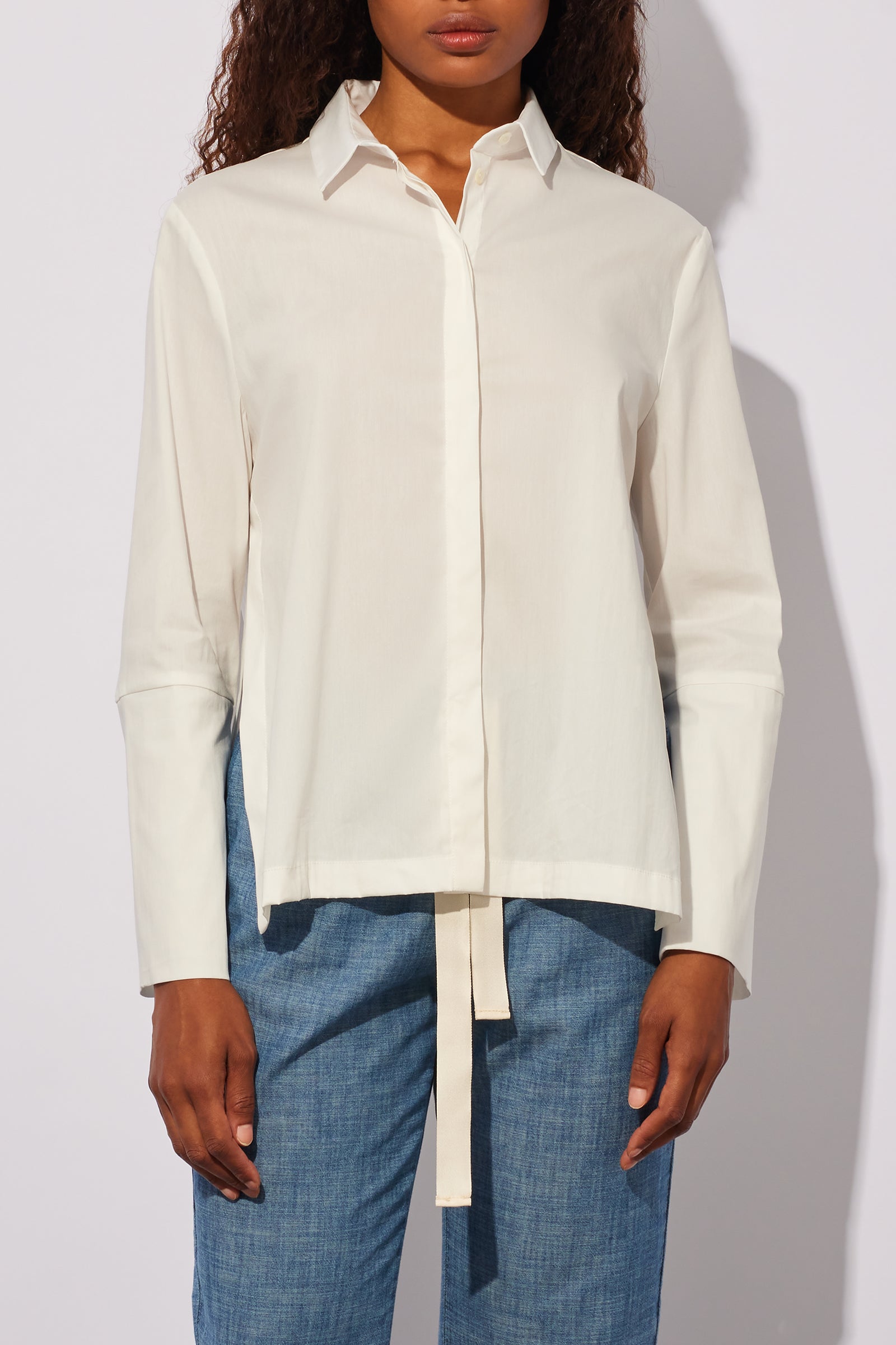 CAMICIA ASIMMETRICA IN POPELINE