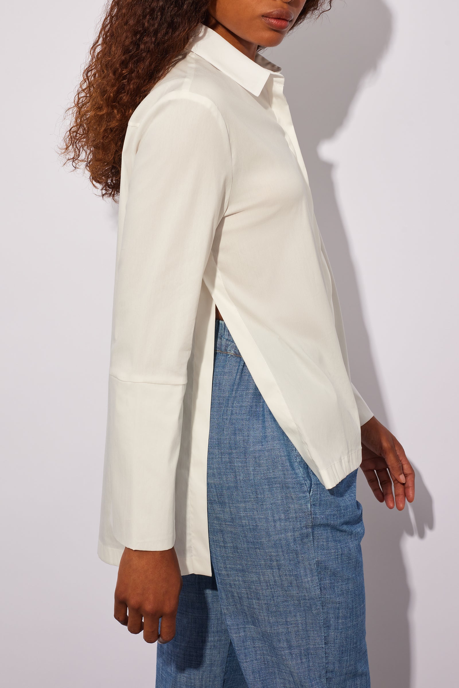 CAMICIA ASIMMETRICA IN POPELINE