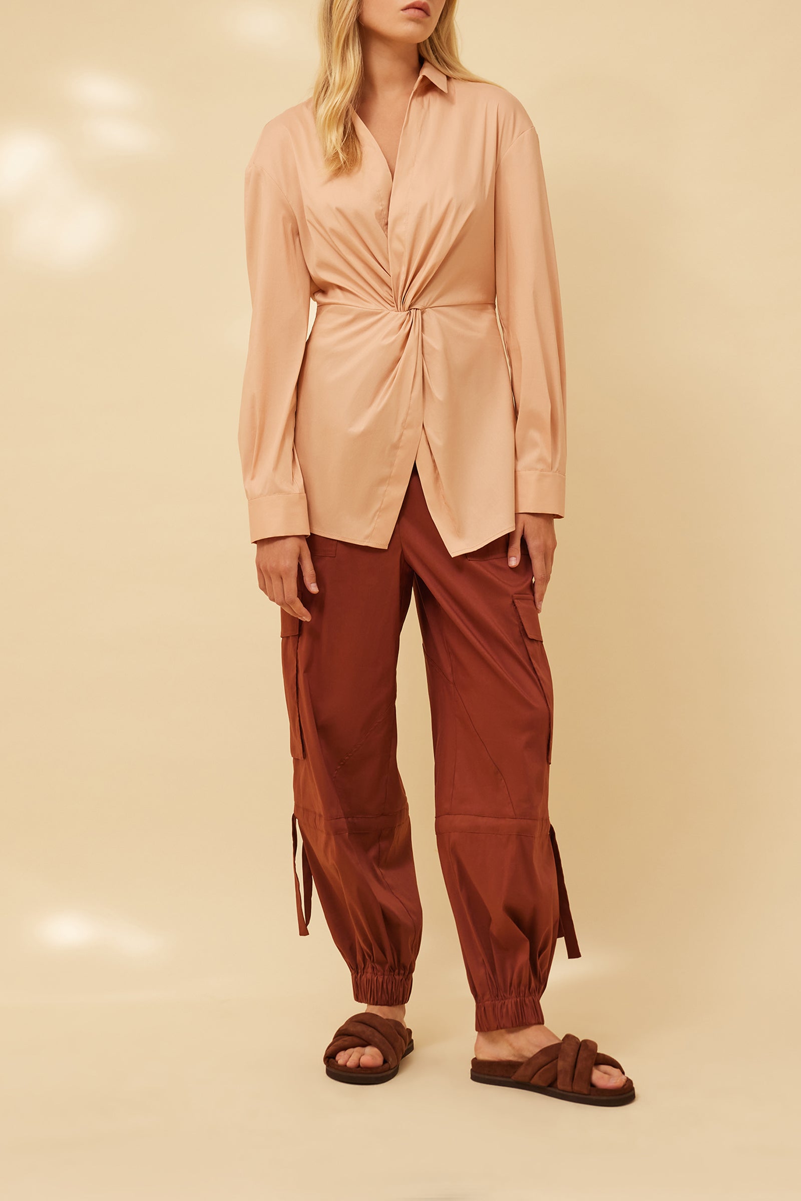 CAMICIA CON NODO IN POPELINE