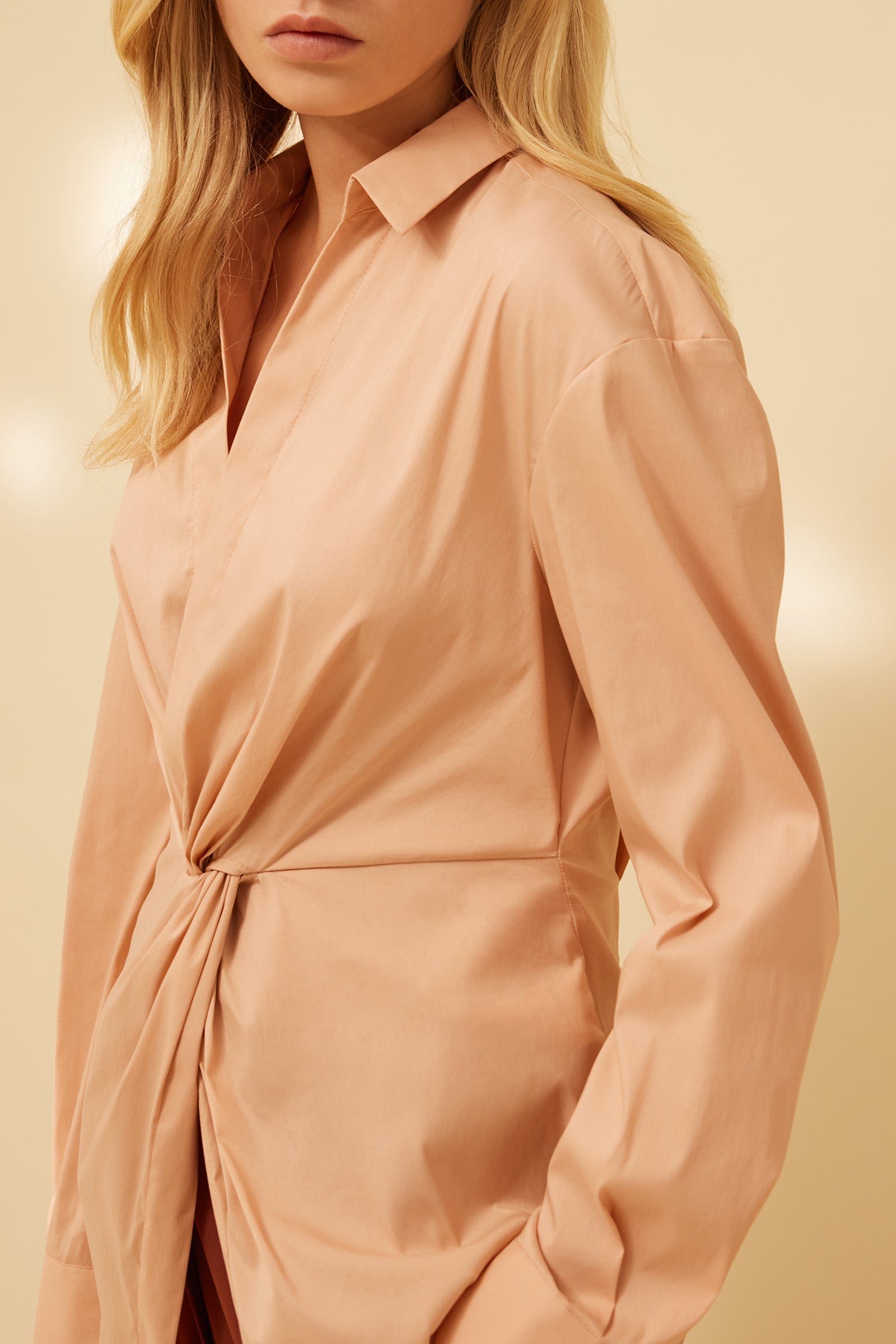 CAMICIA CON NODO IN POPELINE