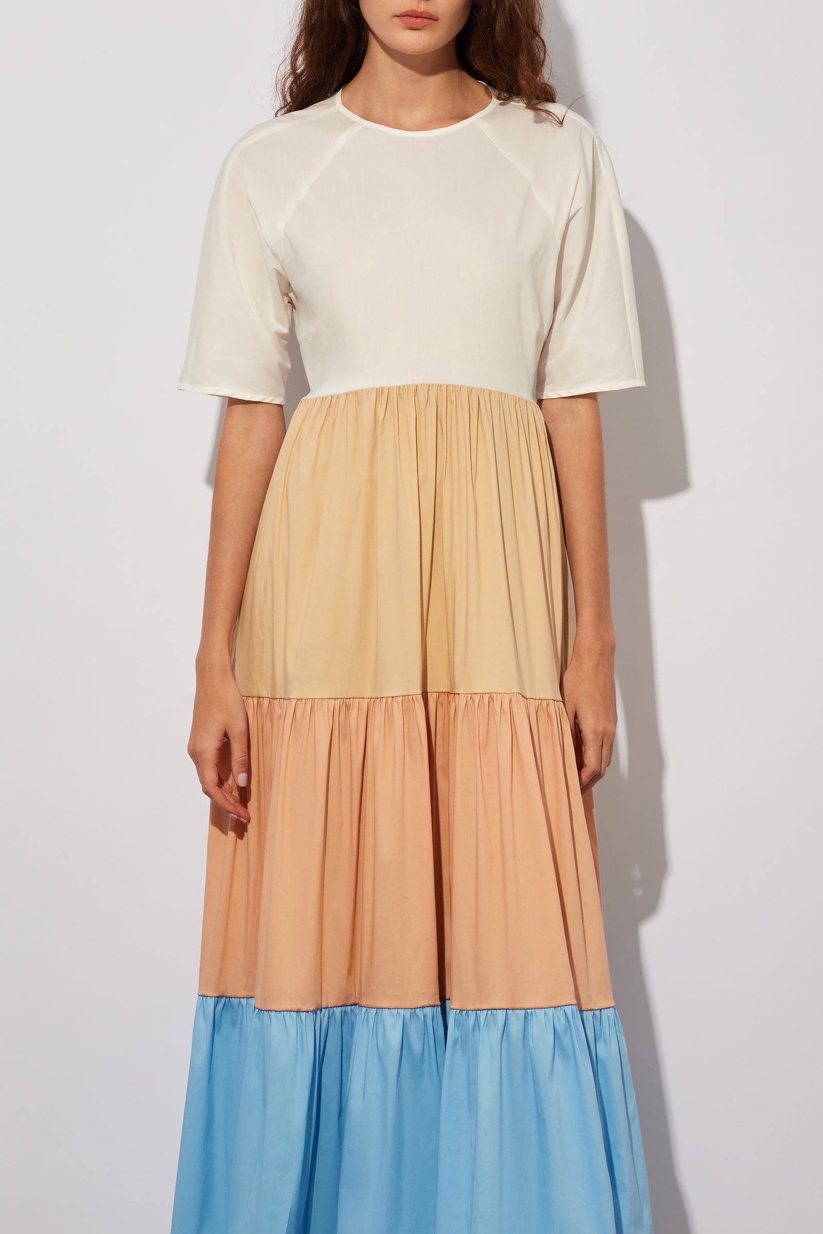 POPLIN DRESS WITH RUFFLES