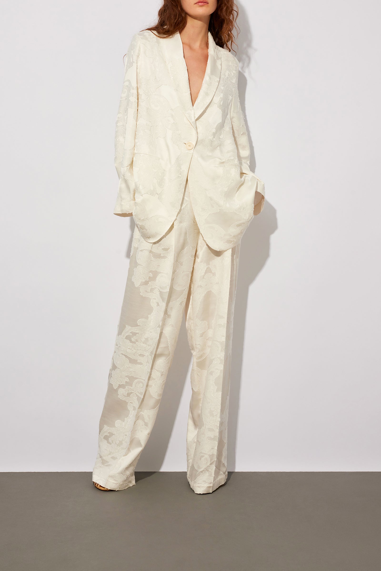 FLUID JACQUARD TROUSERS