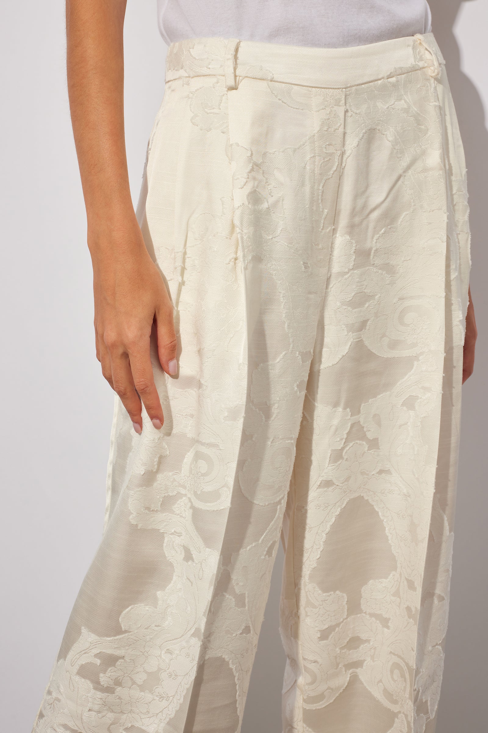 FLUID JACQUARD TROUSERS