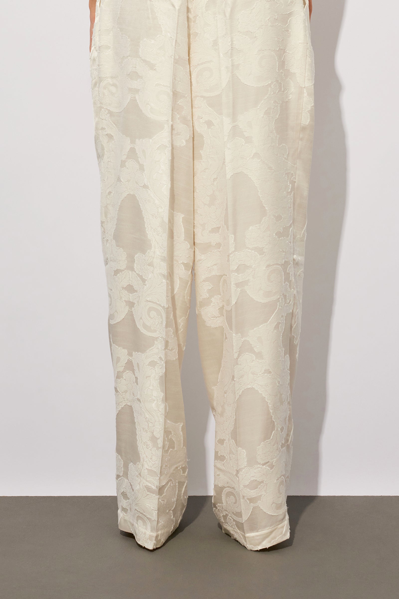 FLUID JACQUARD TROUSERS