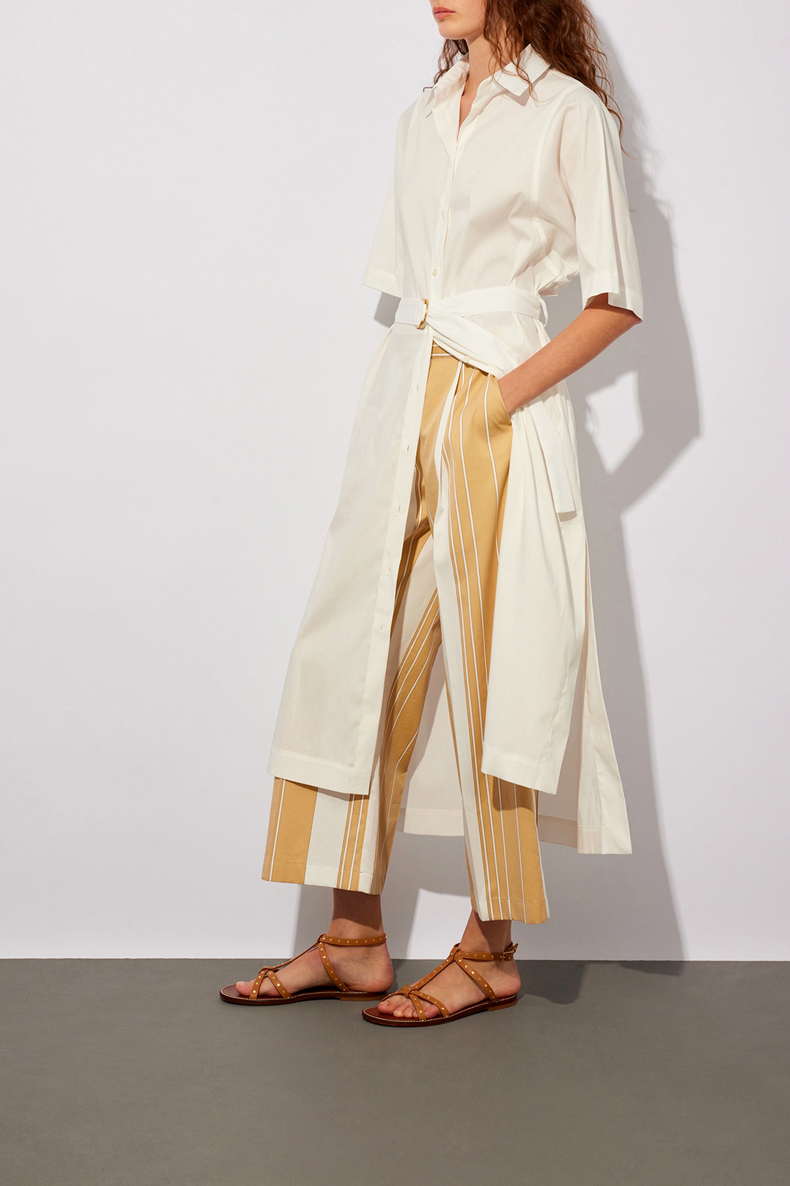 PANTALONE CROPPED IN COTONE MAXI RIGA