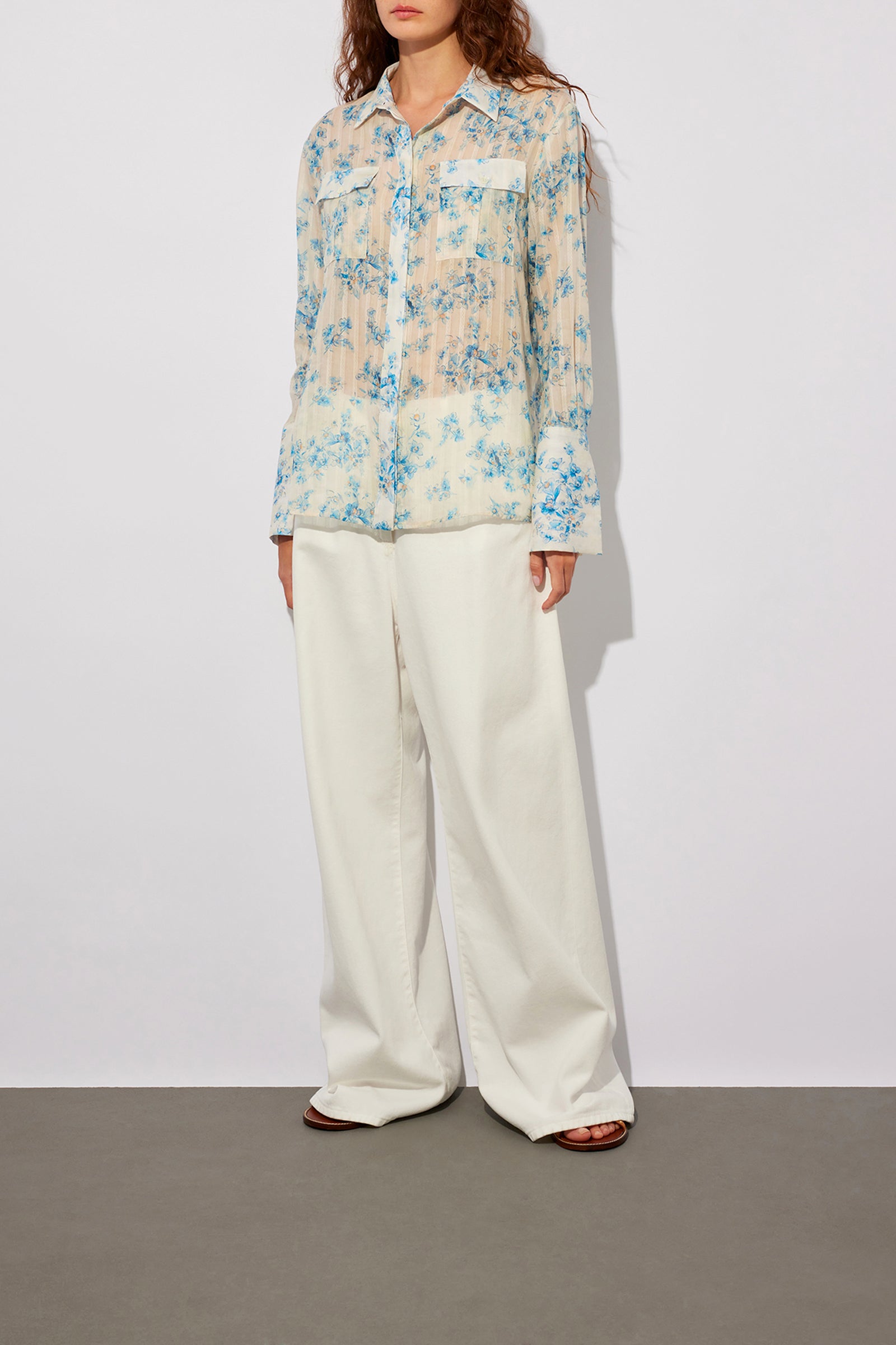CAMICIA IN MUSSOLA STAMPA FIORELLINO