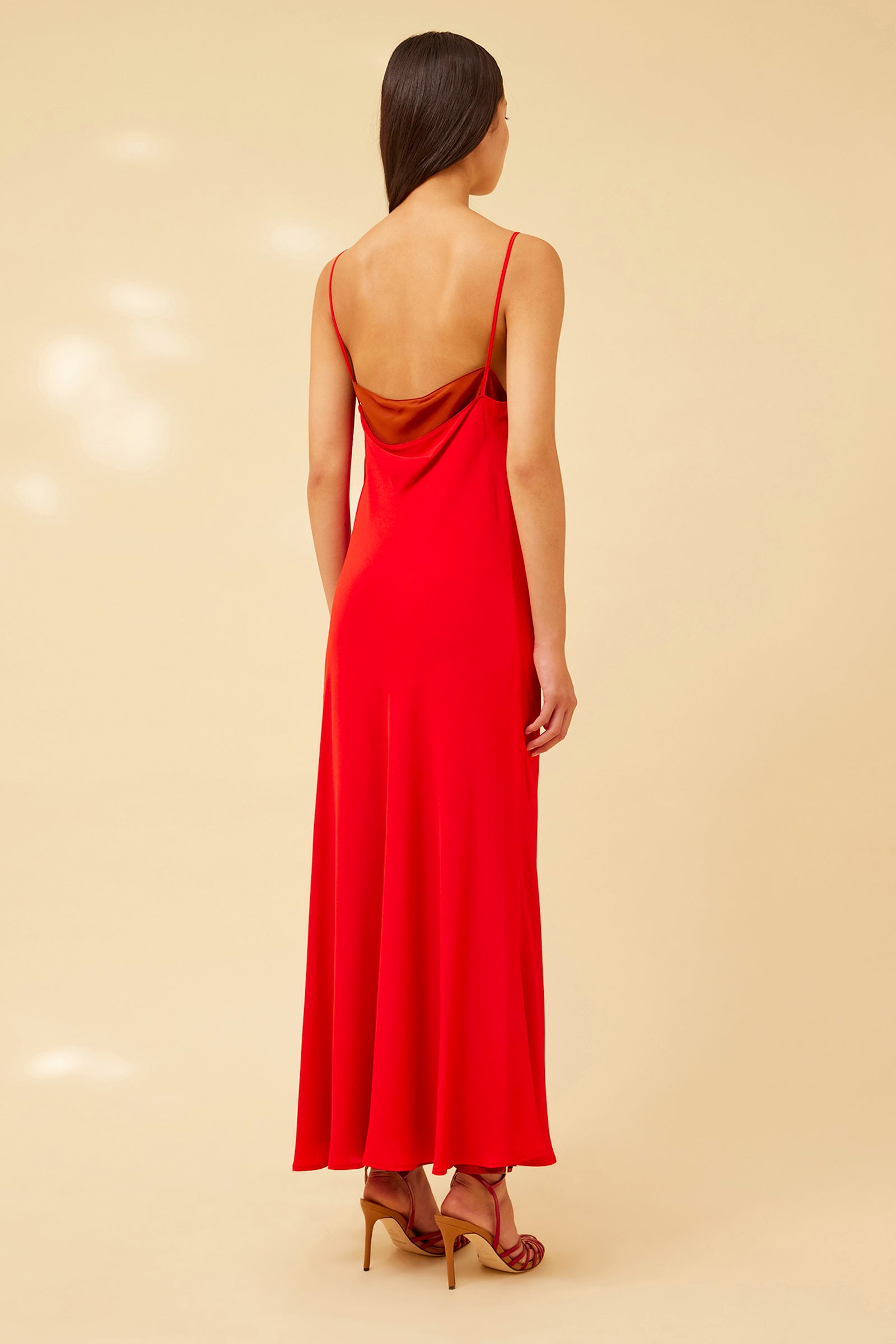 ABITO BI-COLORE IN CREPE DE CHINE