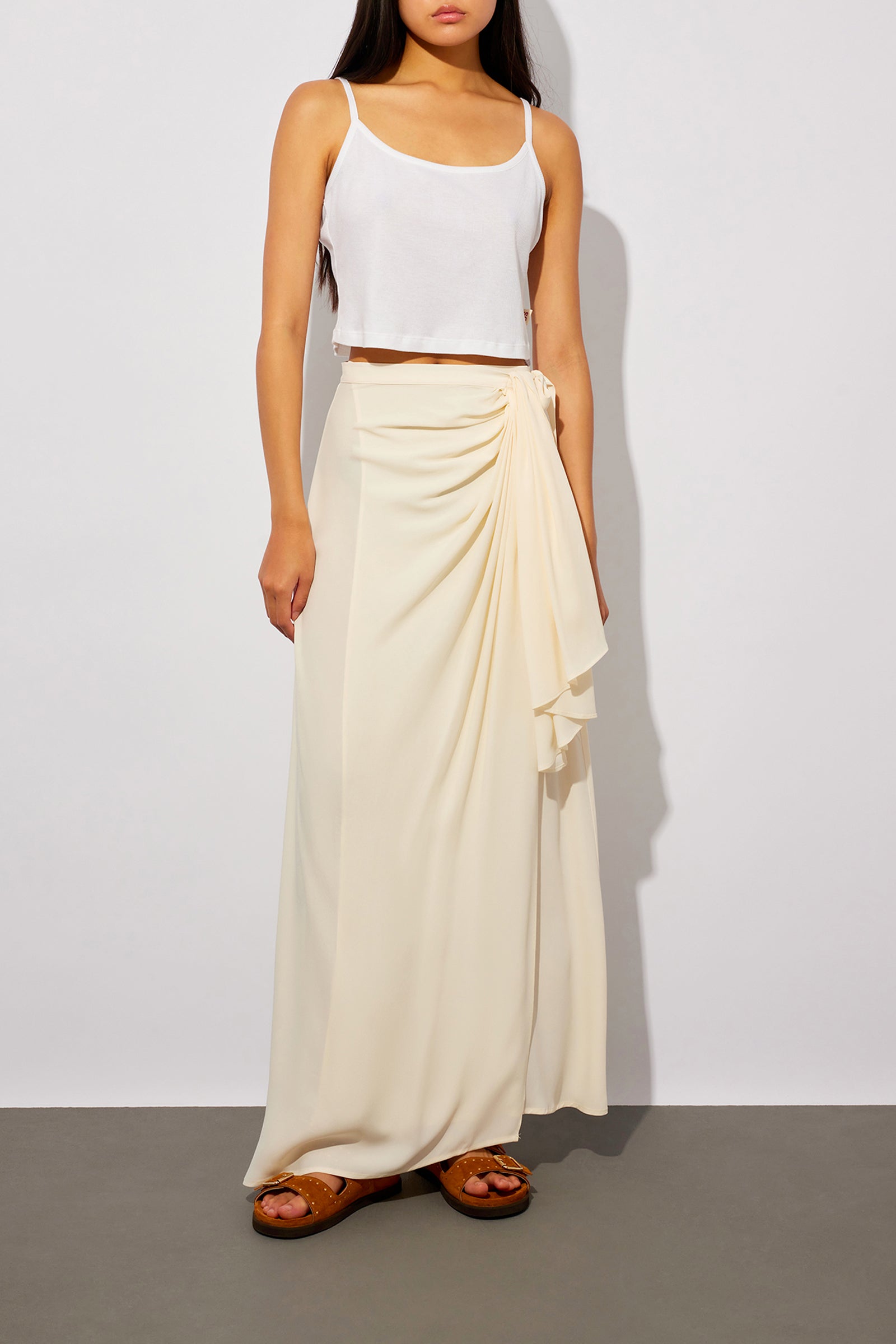 CREPE DE CHINE WRAP SKIRT