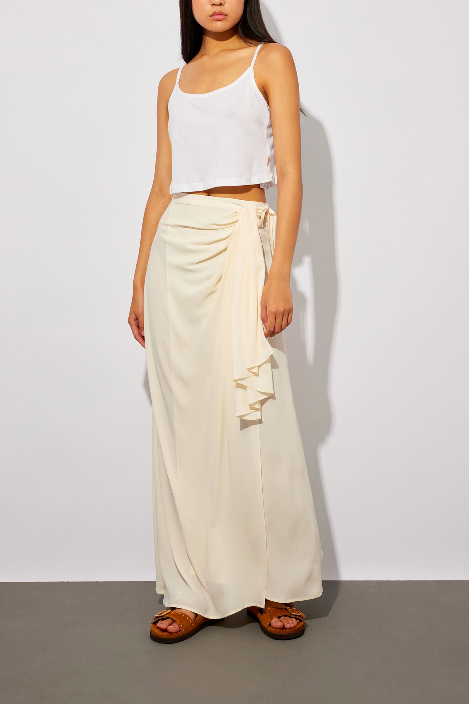 CREPE DE CHINE WRAP SKIRT