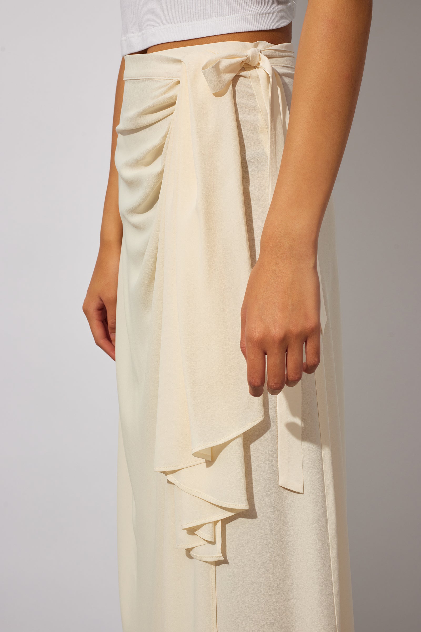 CREPE DE CHINE WRAP SKIRT