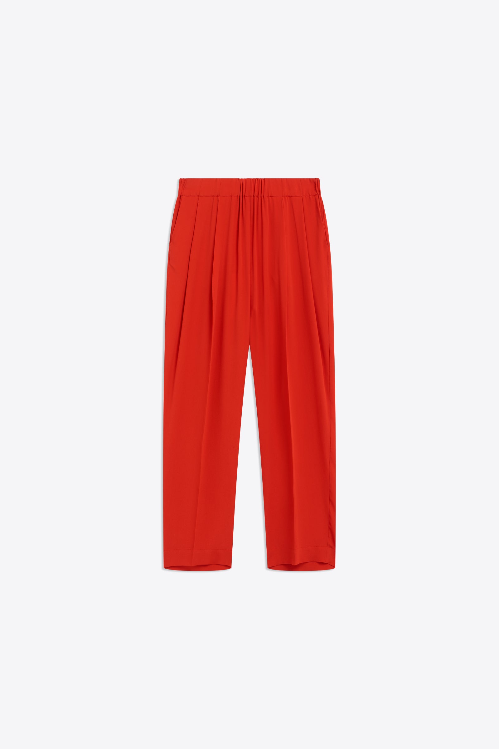 PANTALONE IN CREPE DE CHINE CON ELASTICO IN VITA