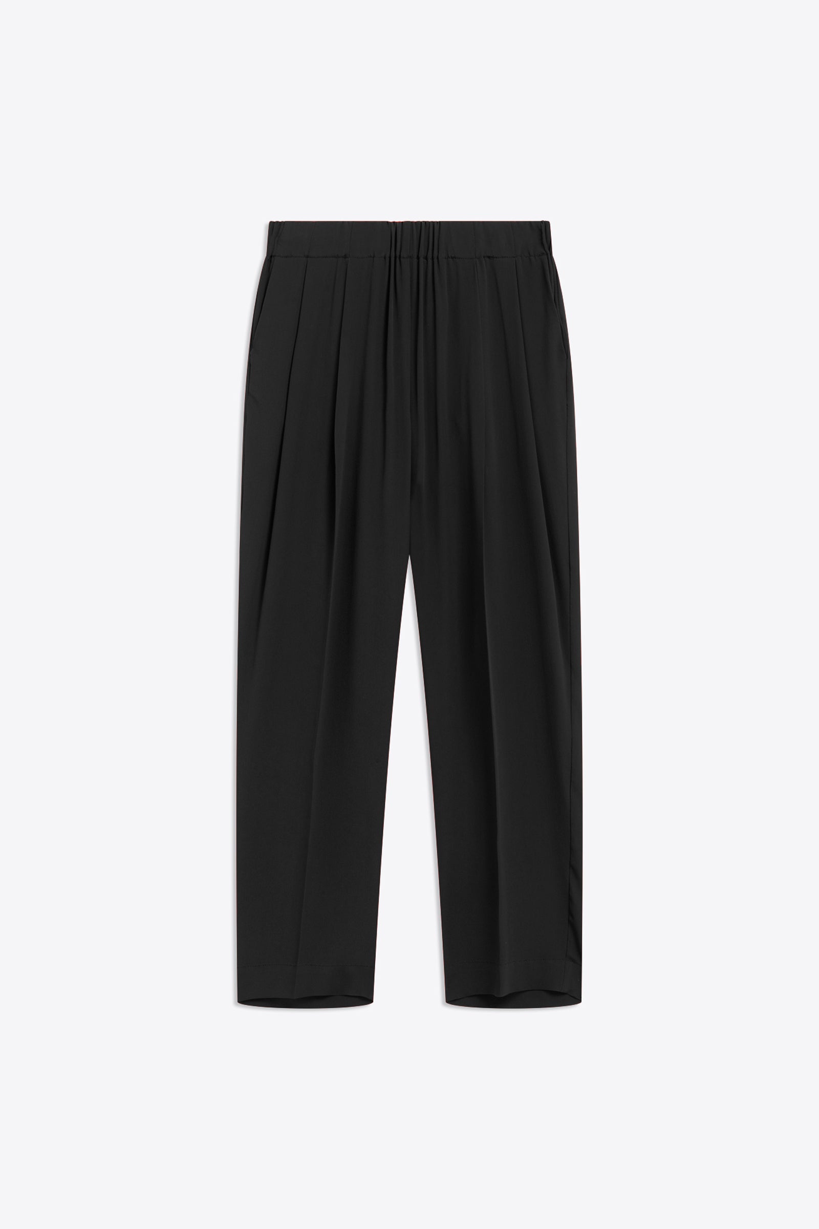 PANTALONE IN CREPE DE CHINE CON ELASTICO IN VITA