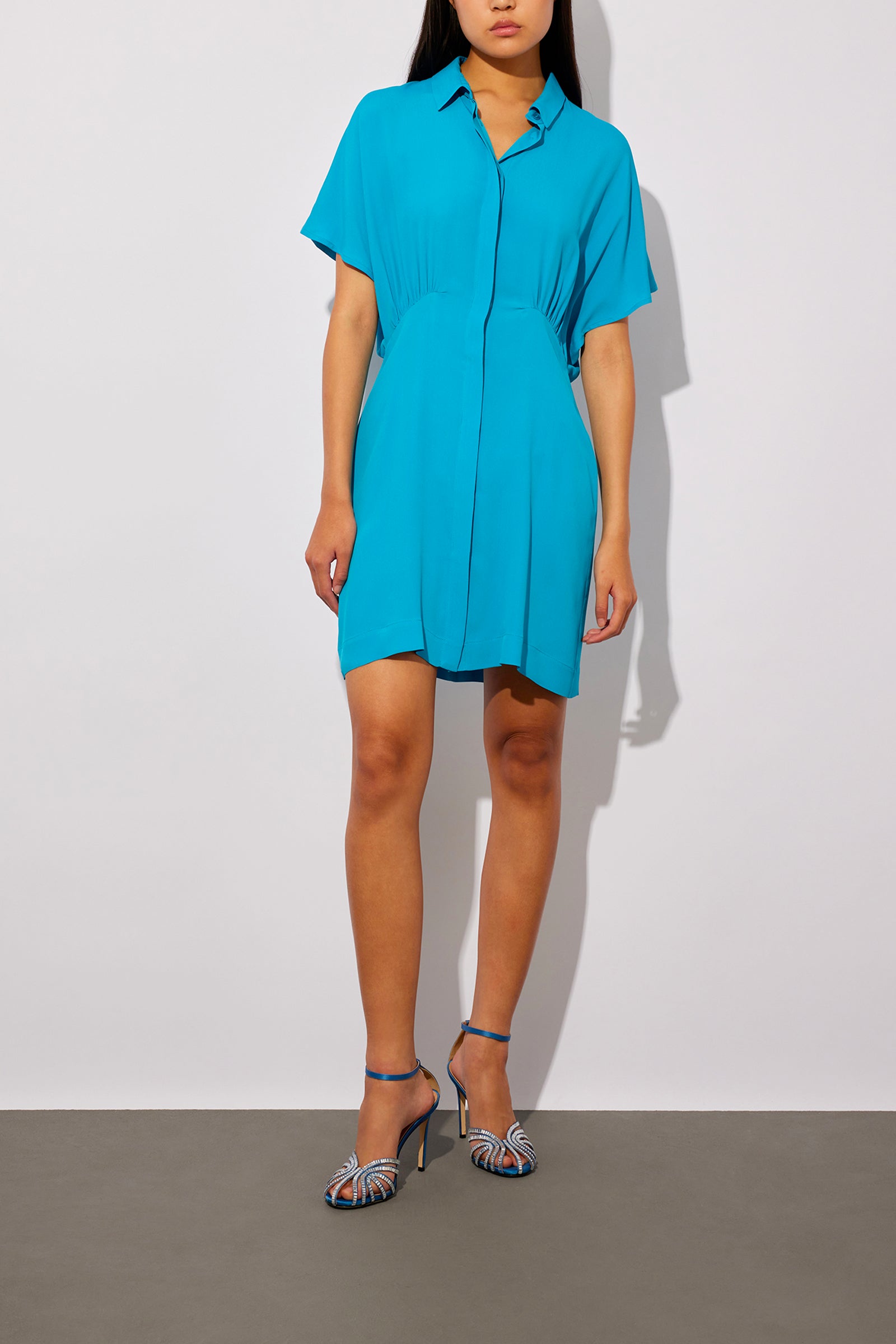CREPE DE CHINE SLEEVELESS DRESS