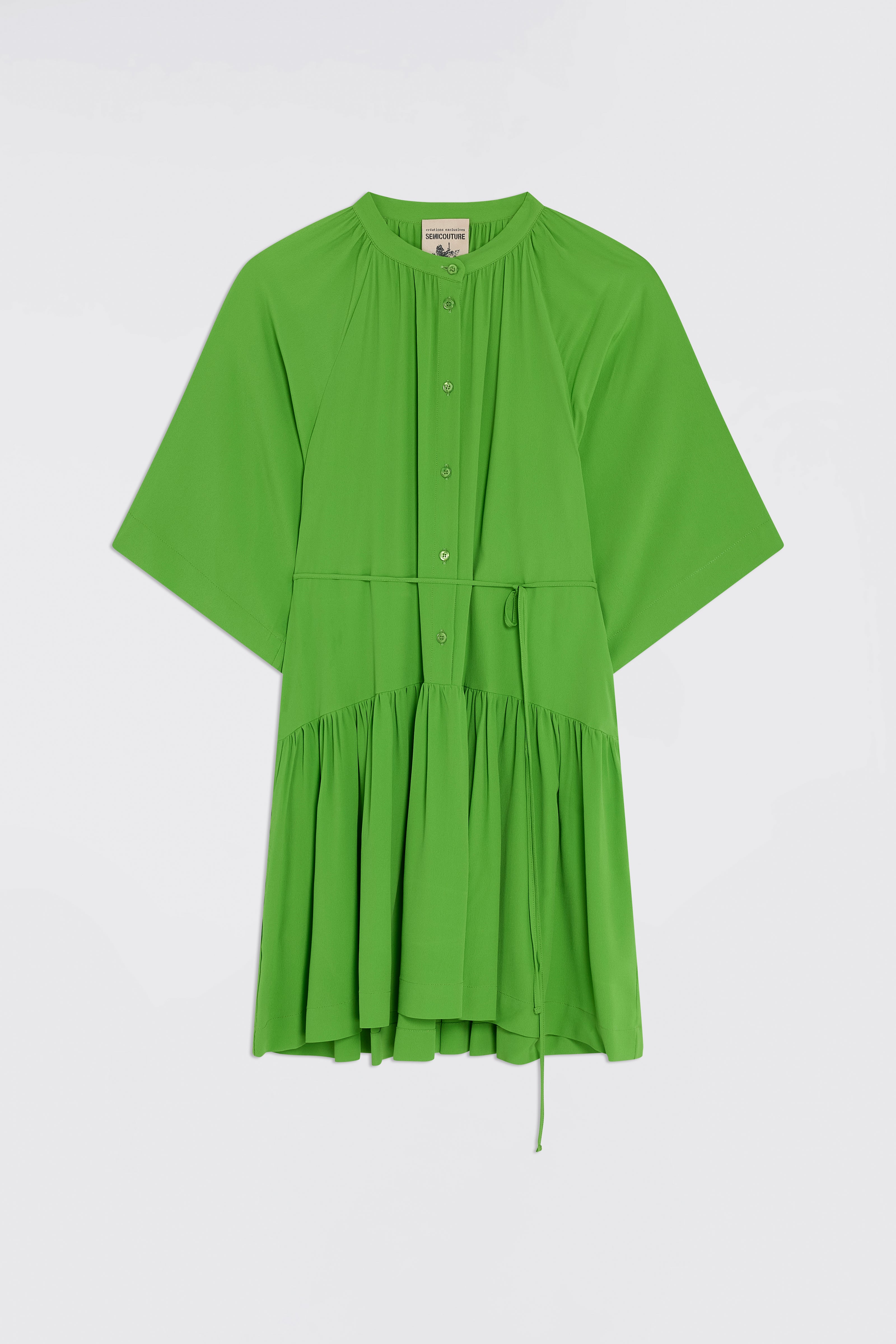 ABITO IN CREPE DE CHINE SCOLLO ALLA COREANA