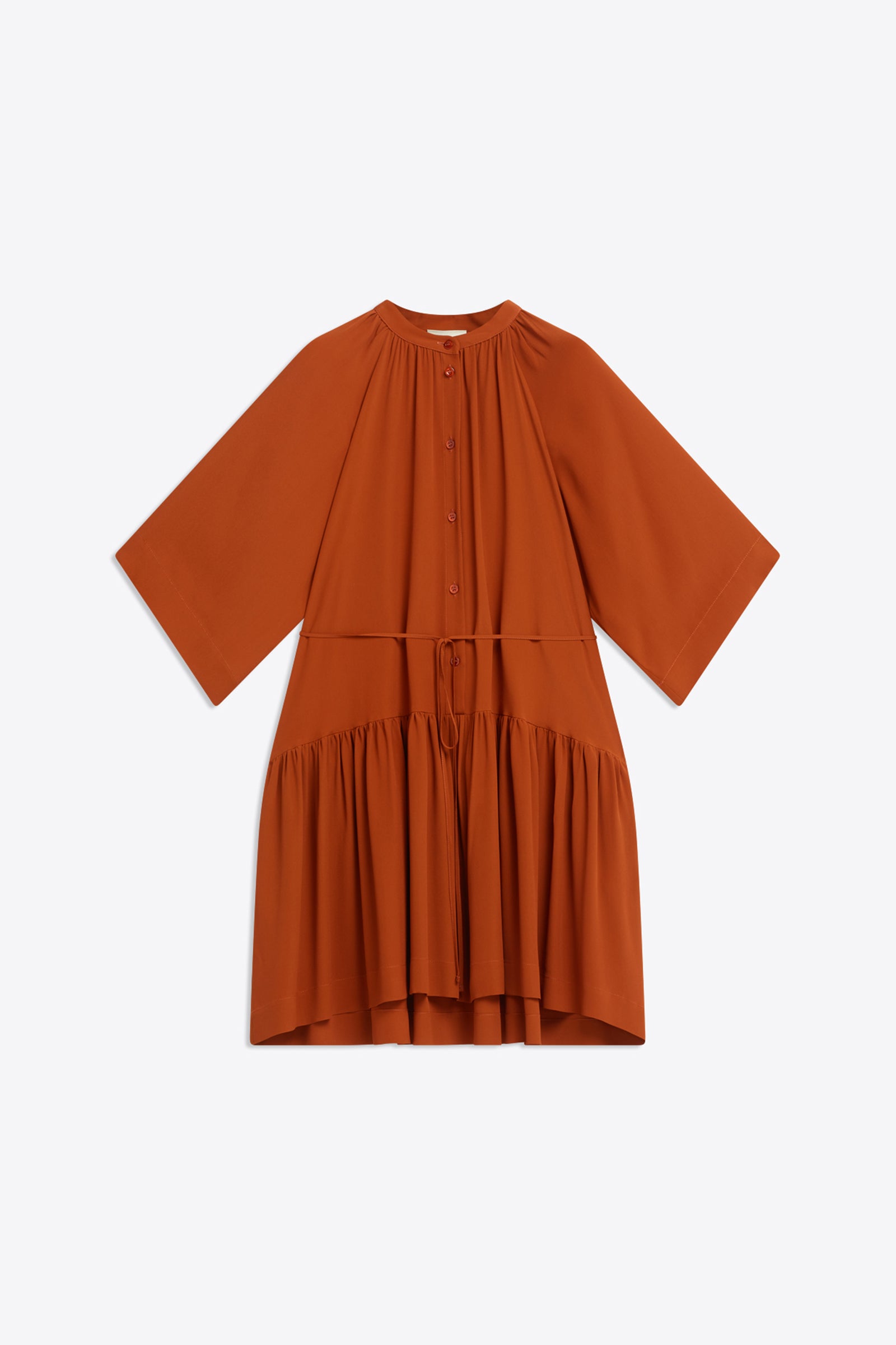 ABITO IN CREPE DE CHINE SCOLLO ALLA COREANA