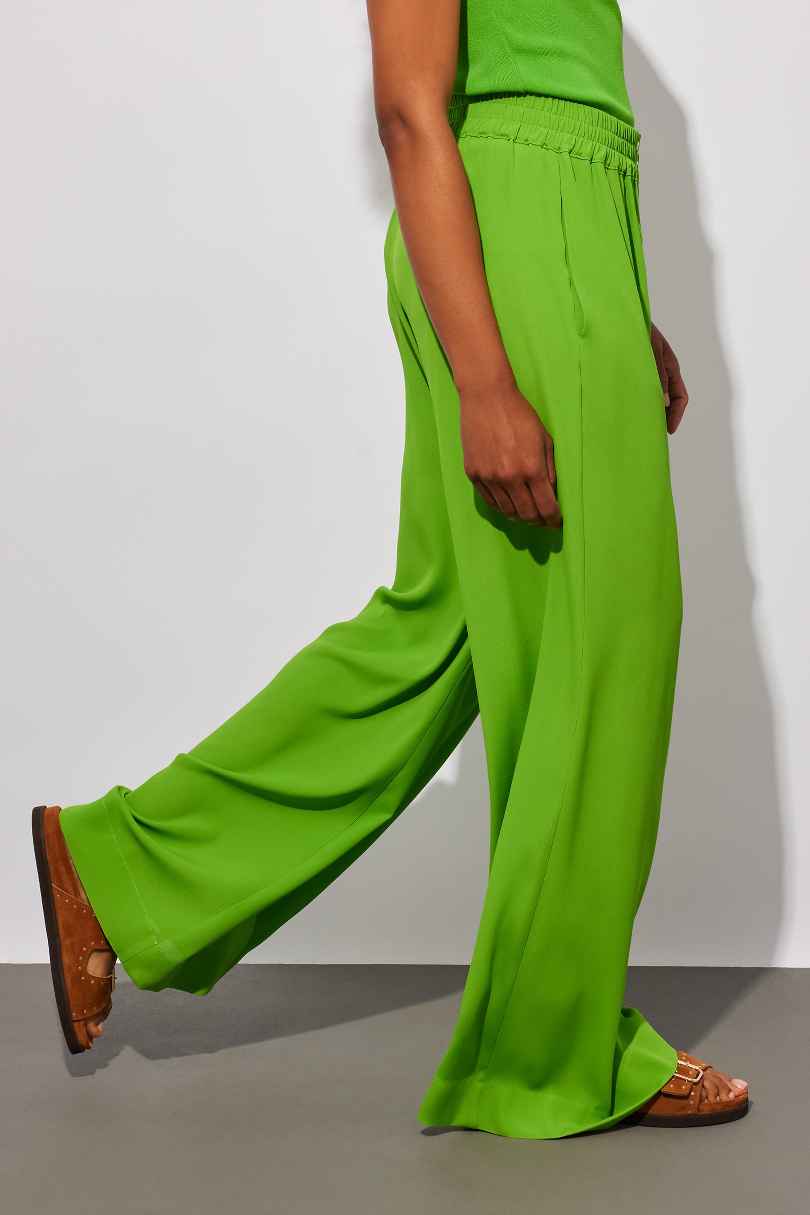 PANTALONE A PALAZZO IN CREPE DE CHINE